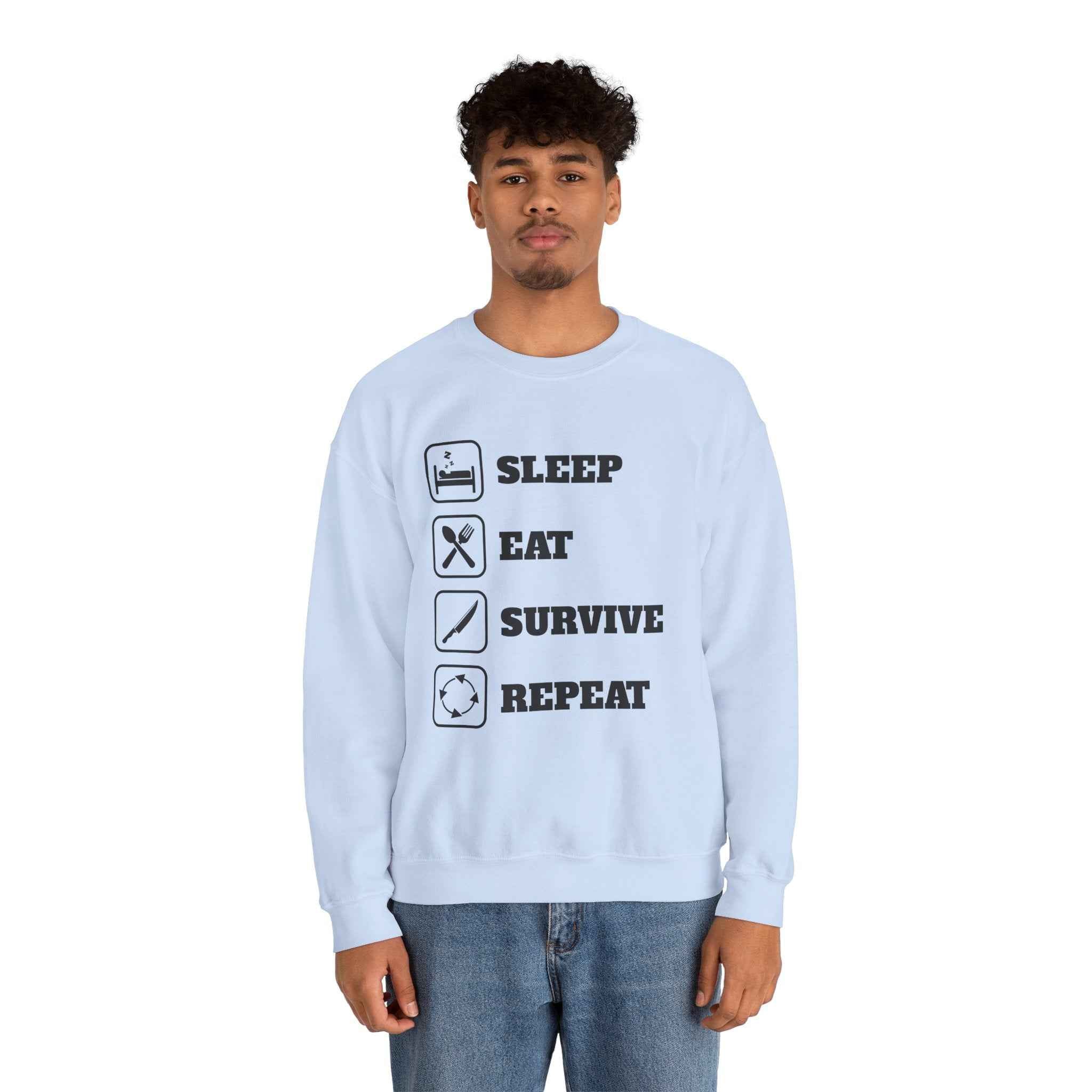 50/50 cotton-polyester SleepEatSurviveRepeat Unisex Sweatshirt