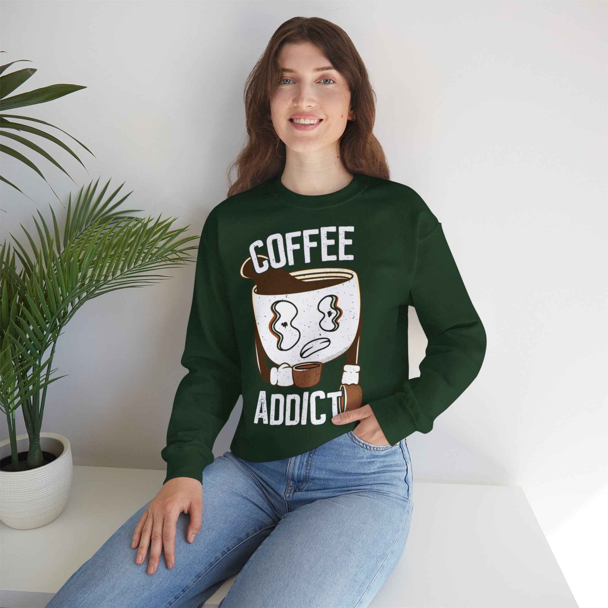 50/50 cotton-polyester Coffee Addict Unisex Sweatshirt