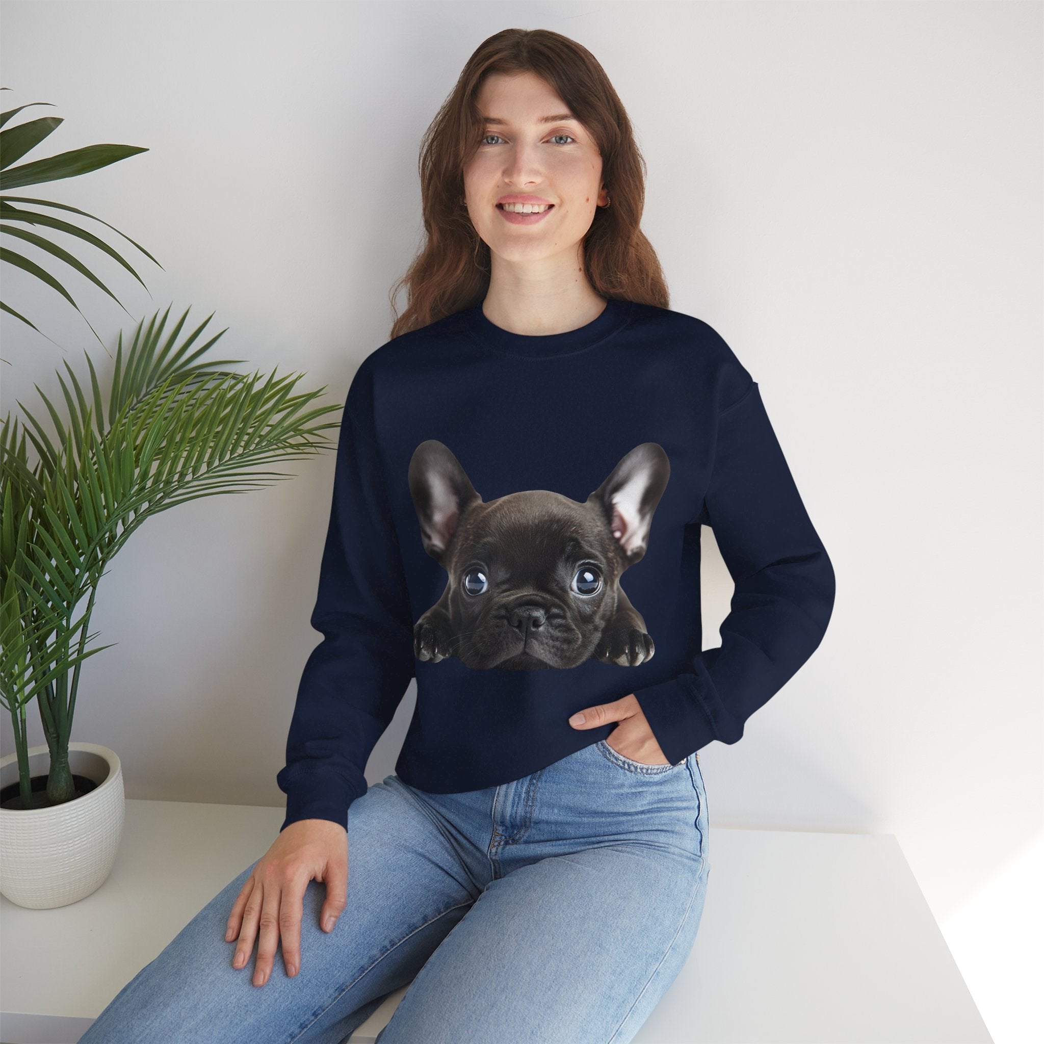 50/50 Cotton-Polyester Unisex French Bulldog Sweatshirt - ZemaStyle