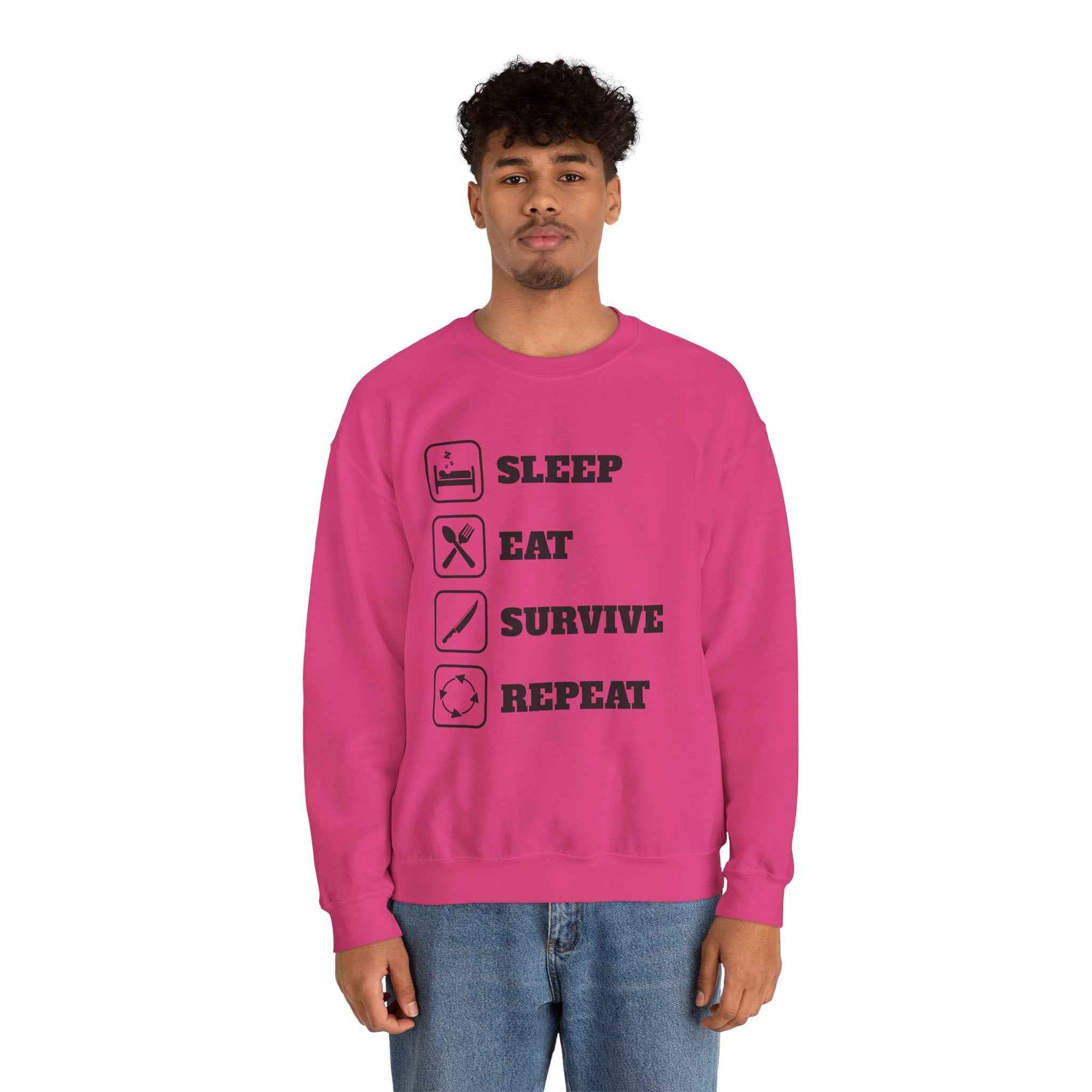 50/50 cotton-polyester SleepEatSurviveRepeat Unisex Sweatshirt