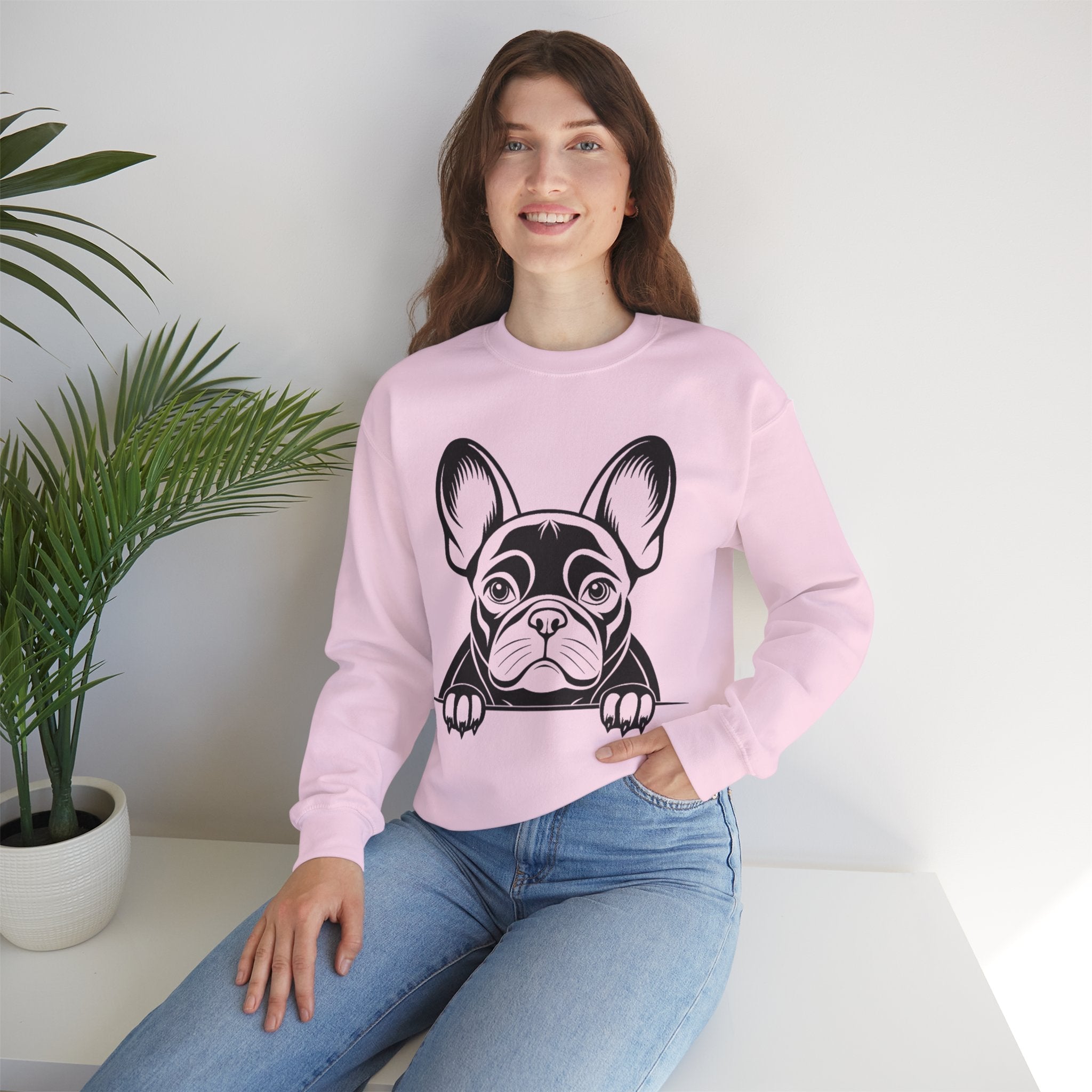 50/50 Cotton-Polyester French Bulldog Unisex Sweatshirt - ZemaStyle