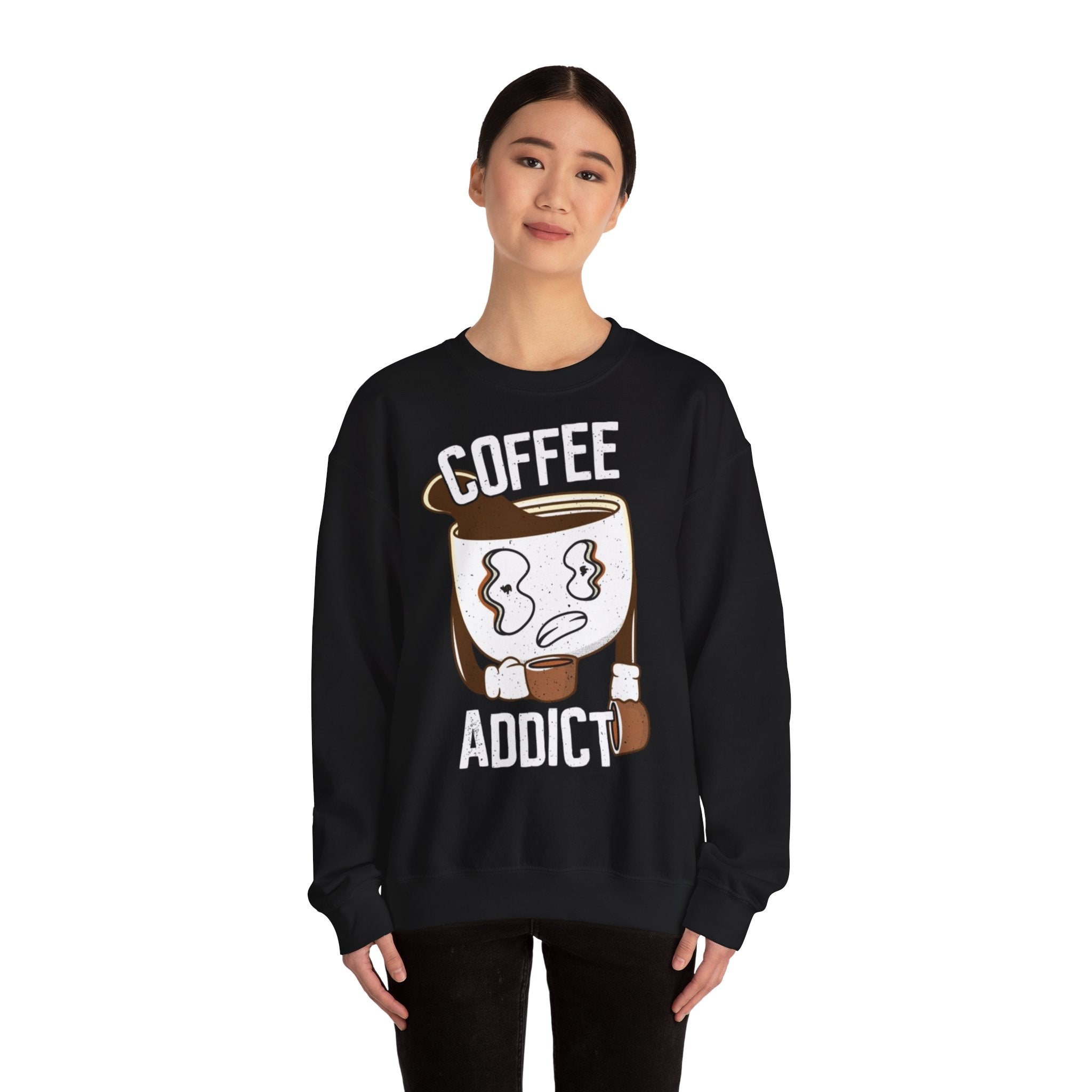 50/50 cotton-polyester Coffee Addict Unisex Sweatshirt - ZemaStyle