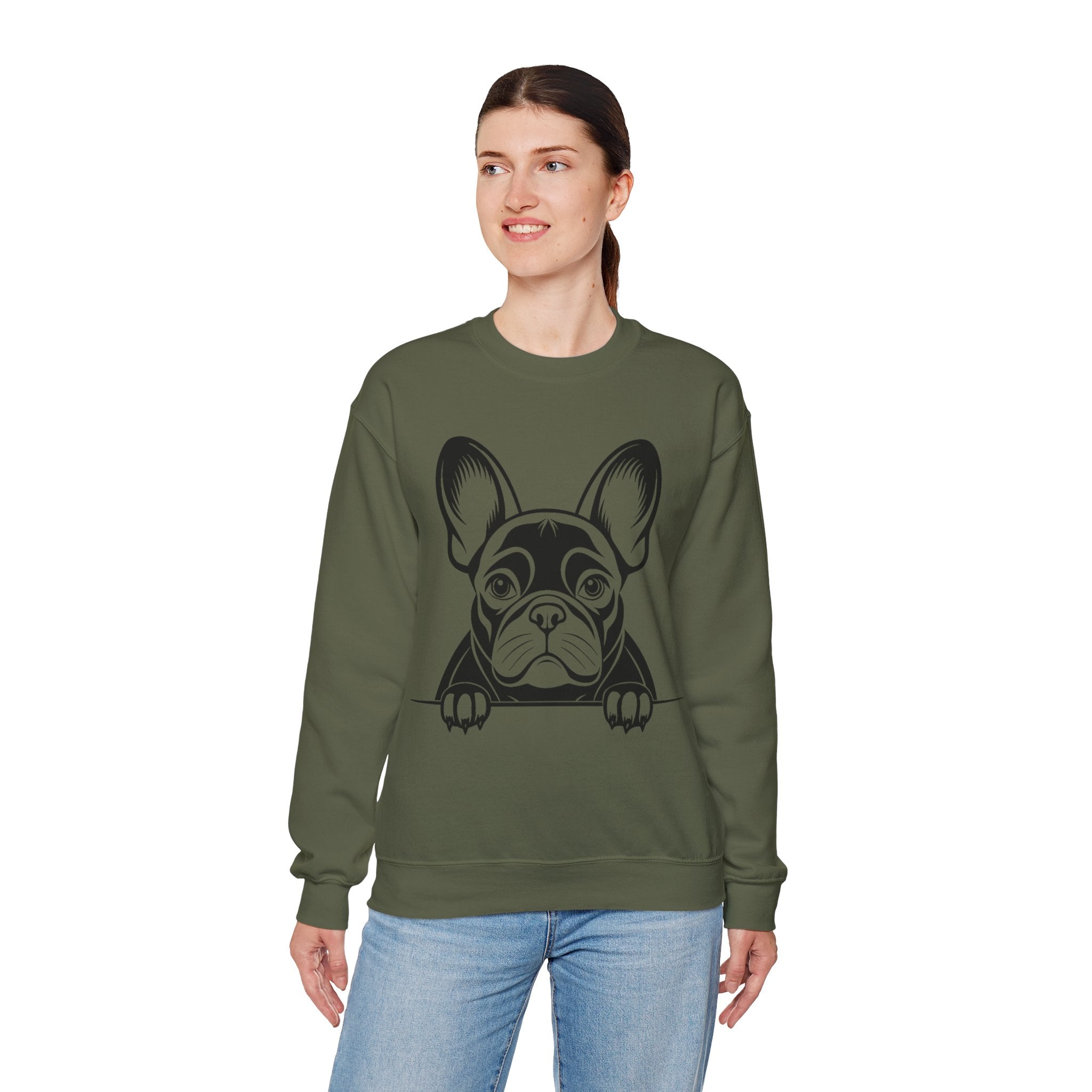 50/50 Cotton-Polyester French Bulldog Unisex Sweatshirt - ZemaStyle