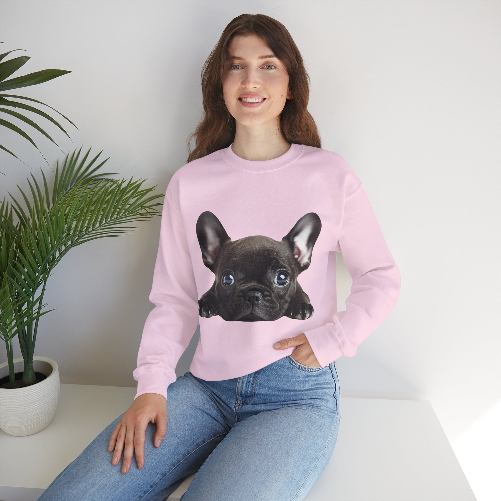 50/50 Cotton-Polyester Unisex French Bulldog Sweatshirt - ZemaStyle