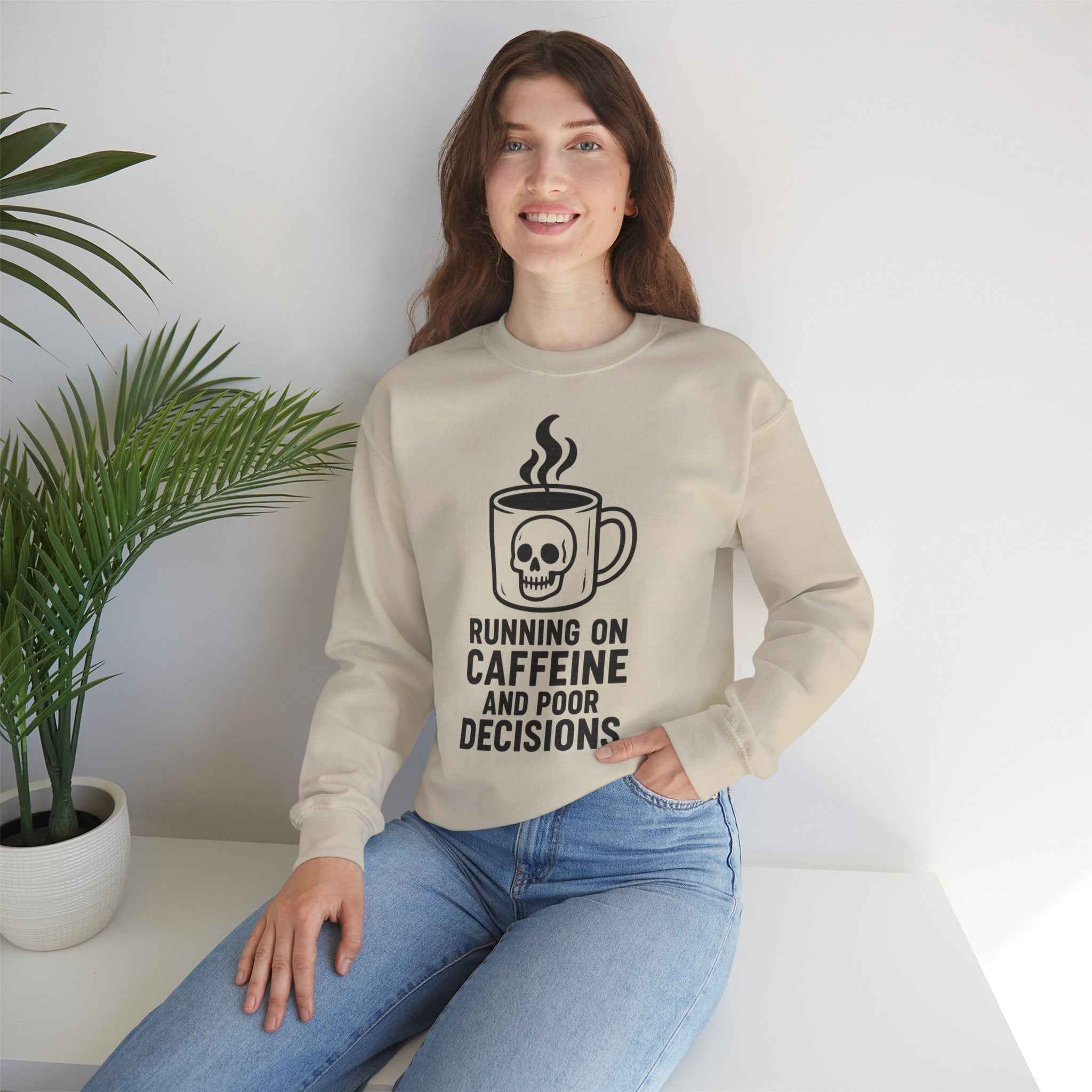 50/50 cotton-polyester fabric Unisex Poor Decisions Sweatshirt