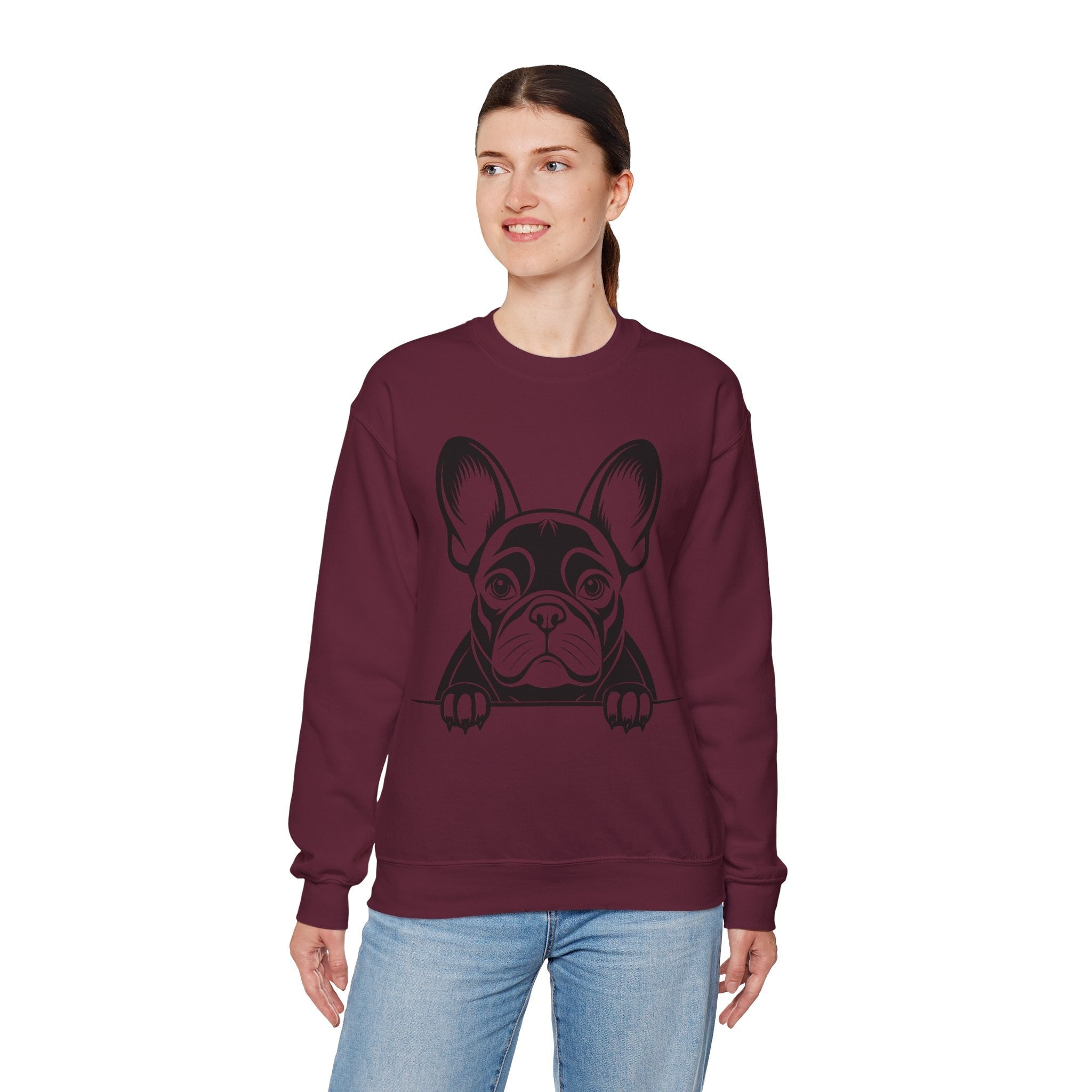 50/50 Cotton-Polyester French Bulldog Unisex Sweatshirt - ZemaStyle