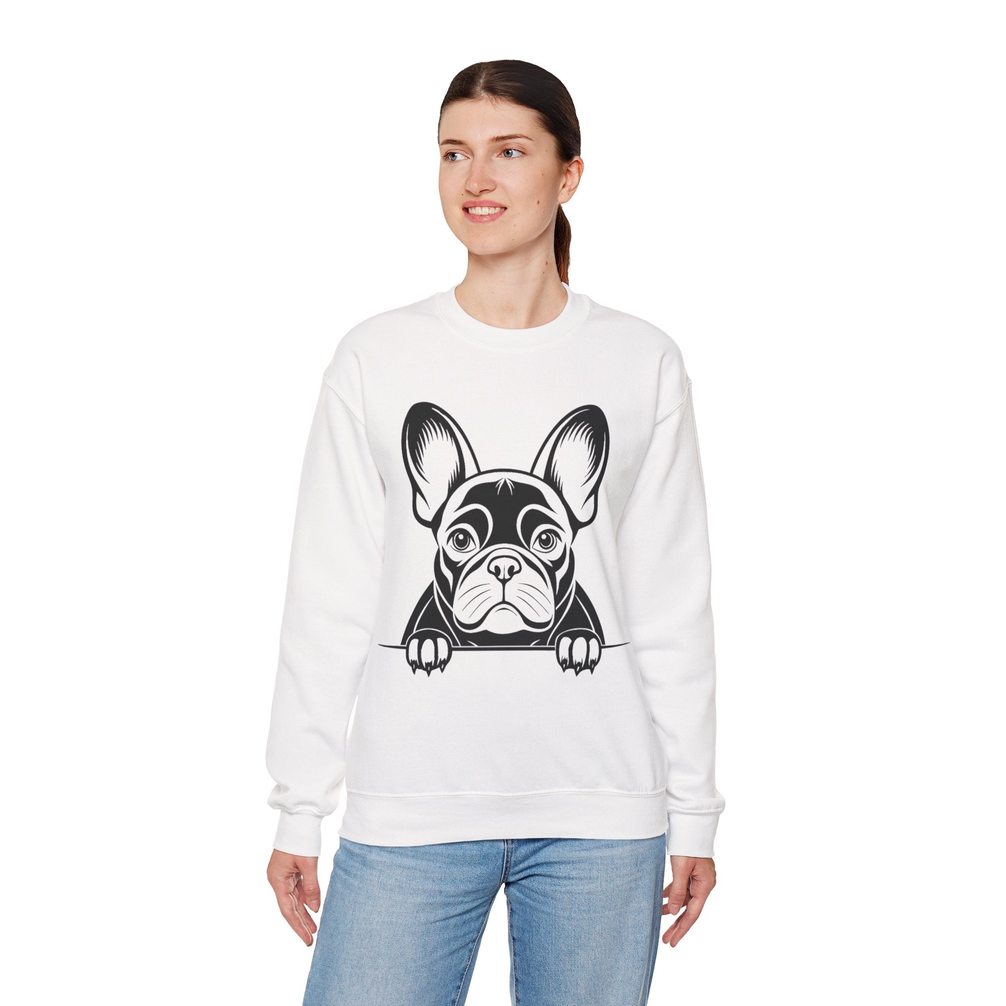50/50 Cotton-Polyester French Bulldog Unisex Sweatshirt - ZemaStyle