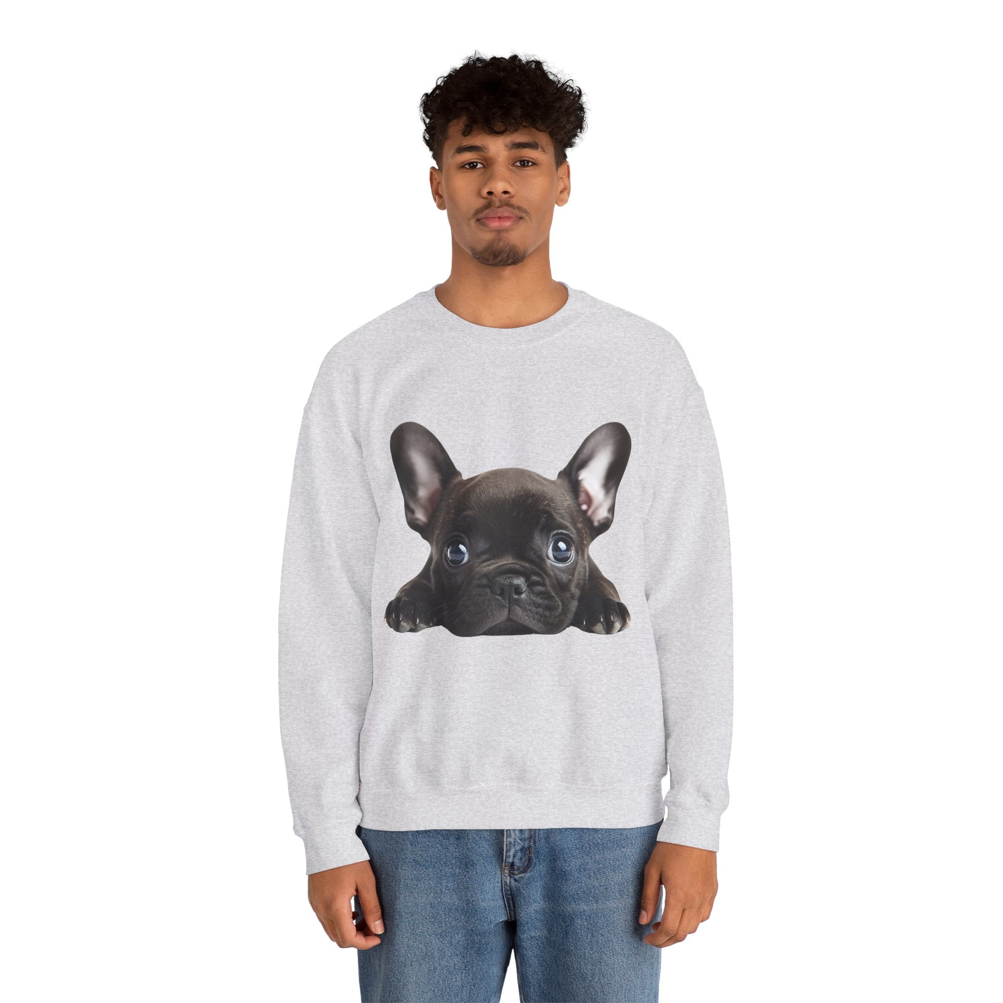 50/50 Cotton-Polyester Unisex French Bulldog Sweatshirt - ZemaStyle