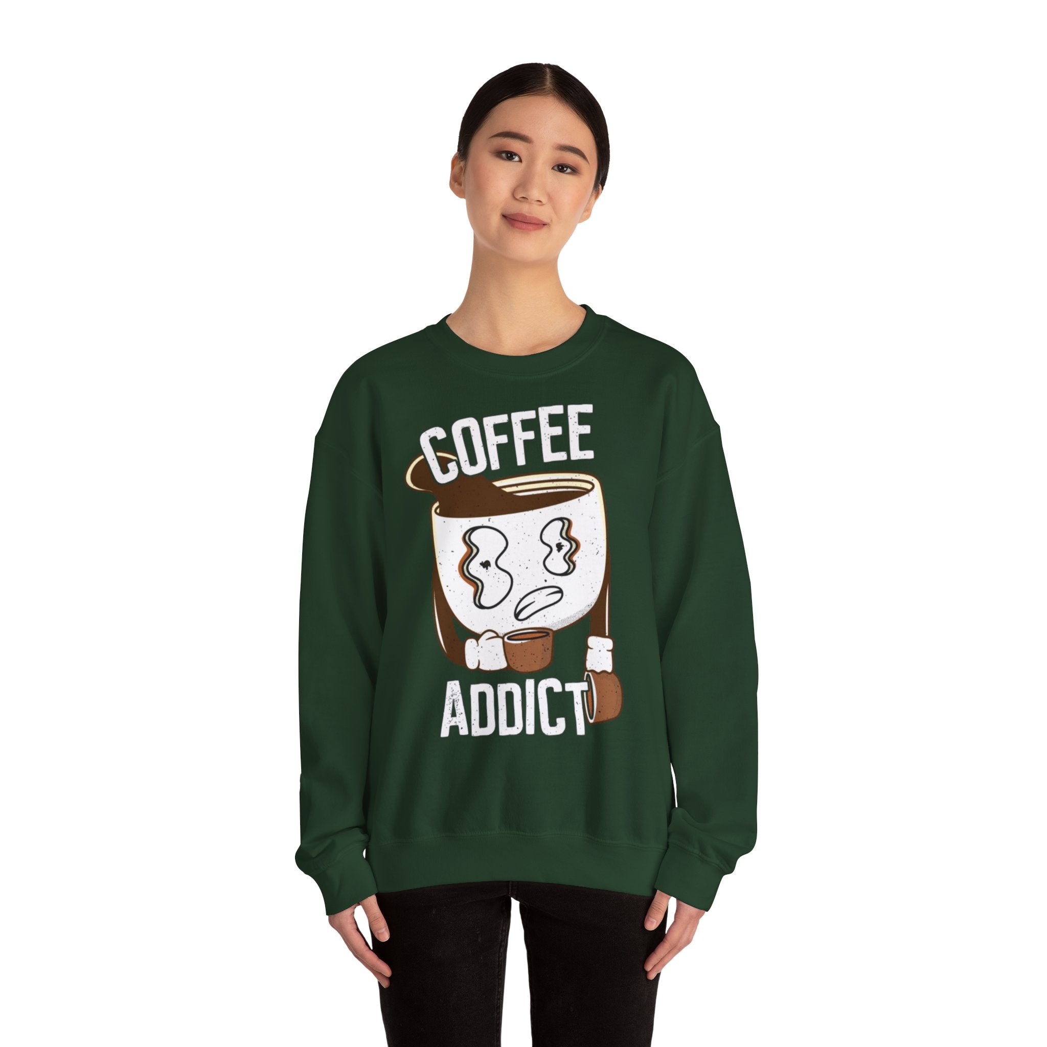 50/50 cotton-polyester Coffee Addict Unisex Sweatshirt - ZemaStyle
