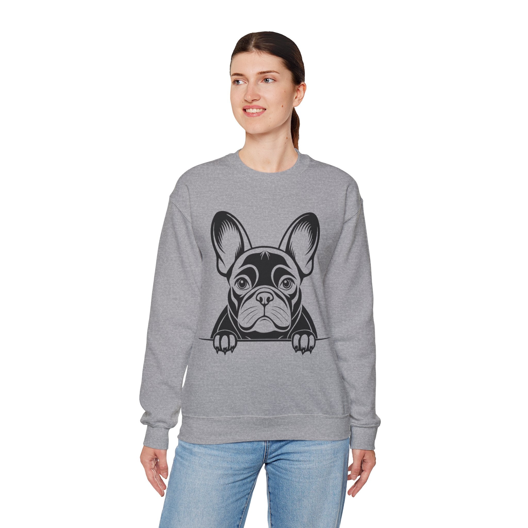 50/50 Cotton-Polyester French Bulldog Unisex Sweatshirt - ZemaStyle