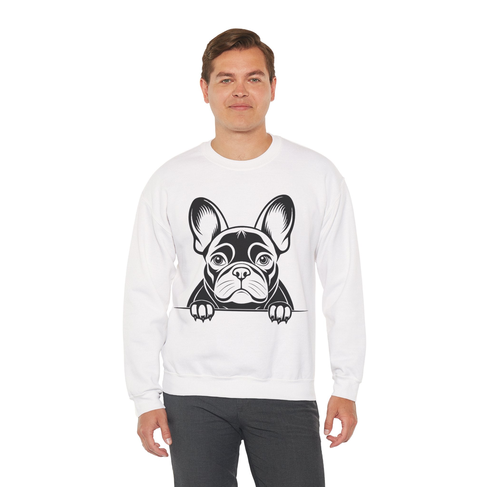 50/50 Cotton-Polyester French Bulldog Unisex Sweatshirt - ZemaStyle
