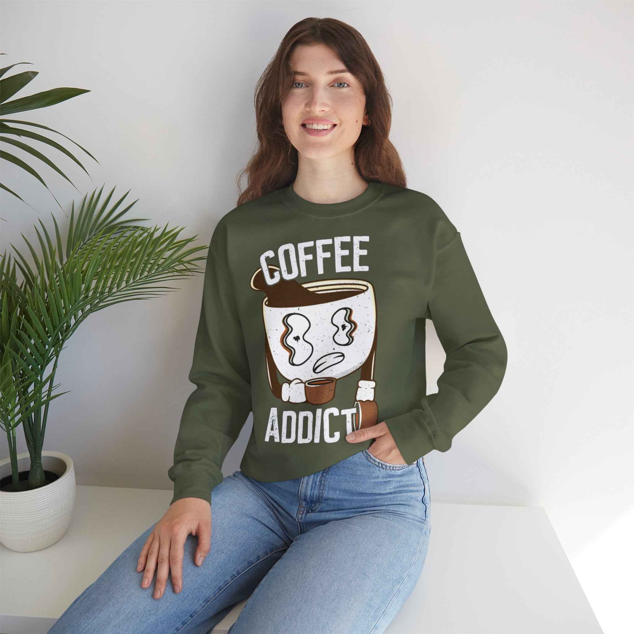 50/50 cotton-polyester Coffee Addict Unisex Sweatshirt