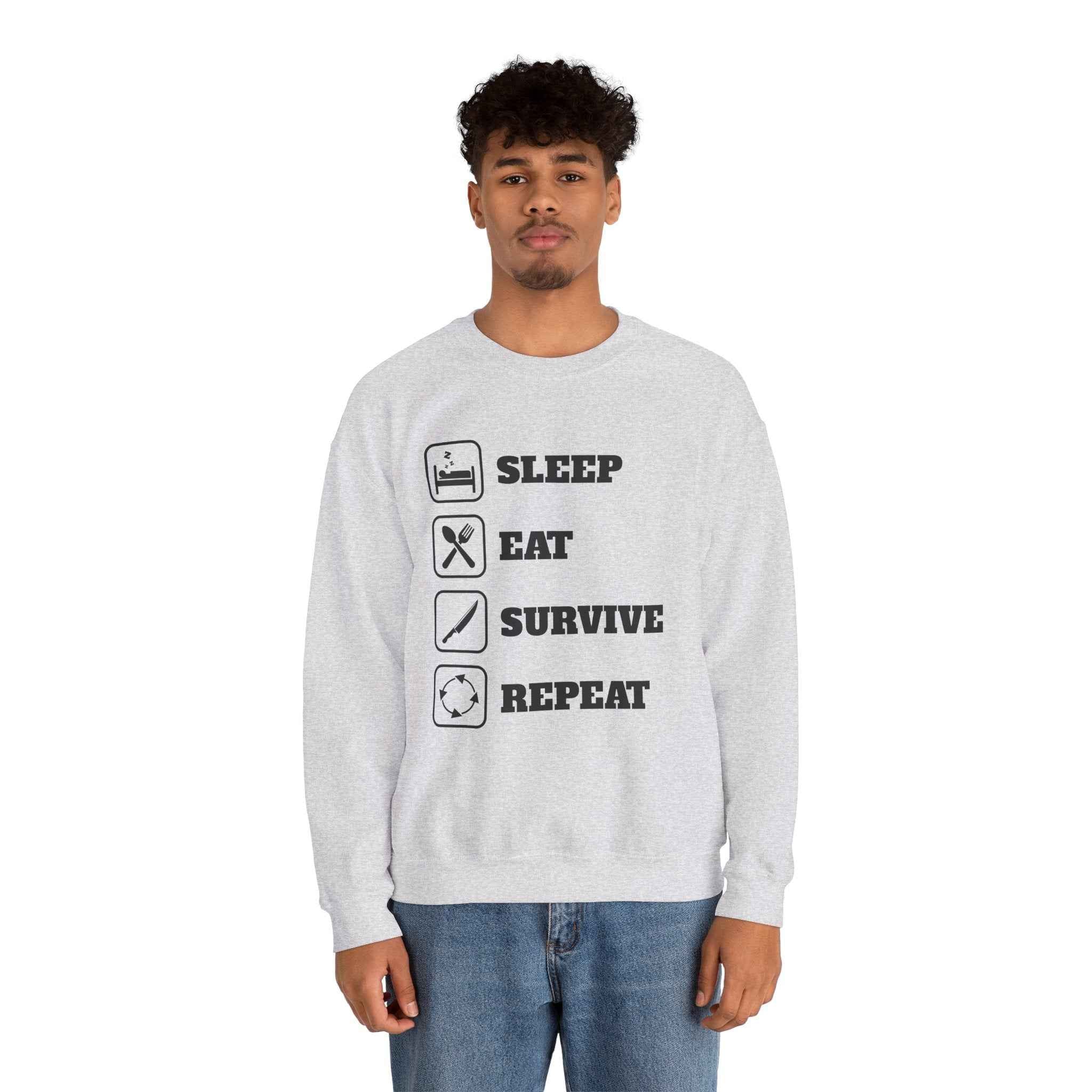 50/50 cotton-polyester SleepEatSurviveRepeat Unisex Sweatshirt