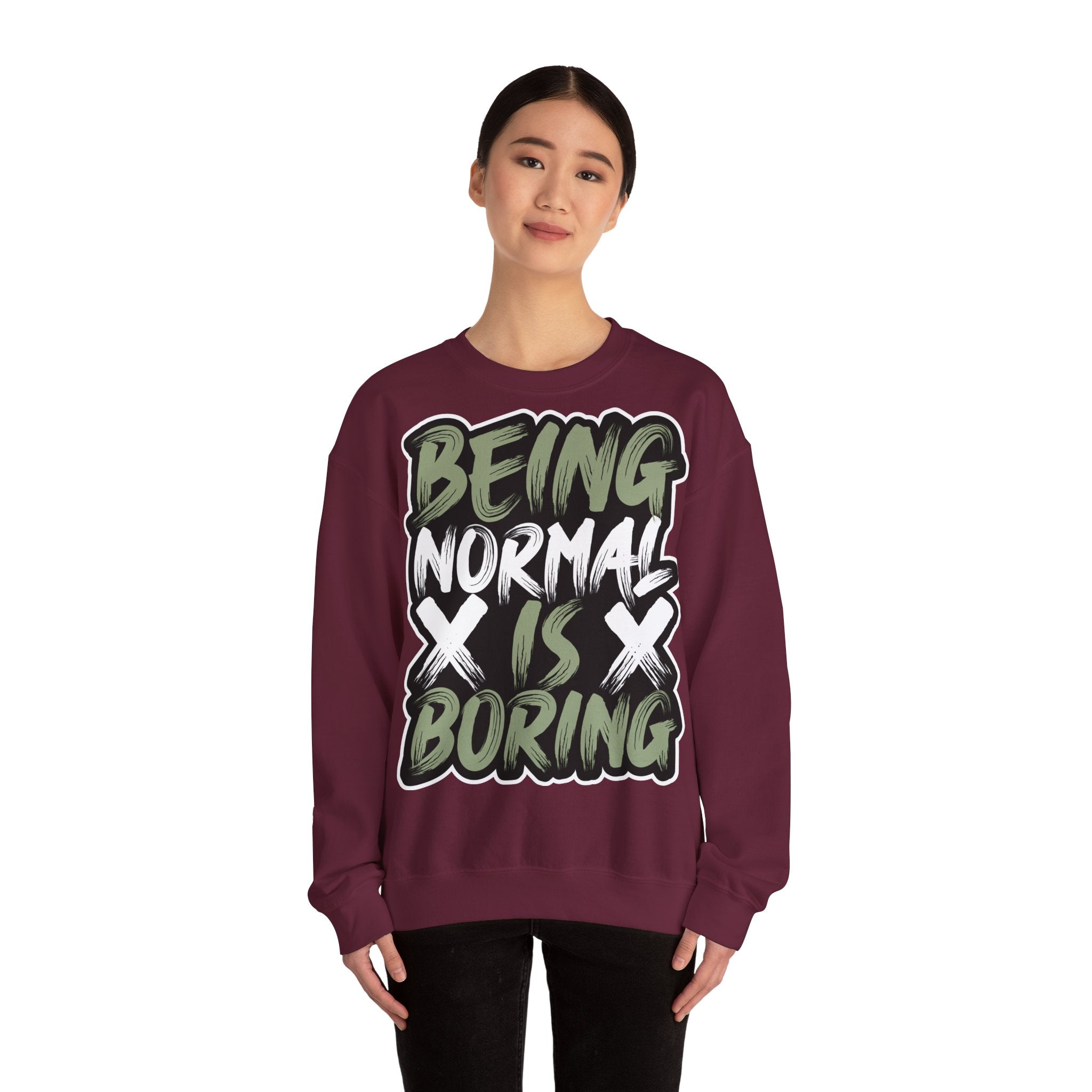 50/50 cotton-polyester Being Normal Is Boring Unisex Sweatshirt - ZemaStyle