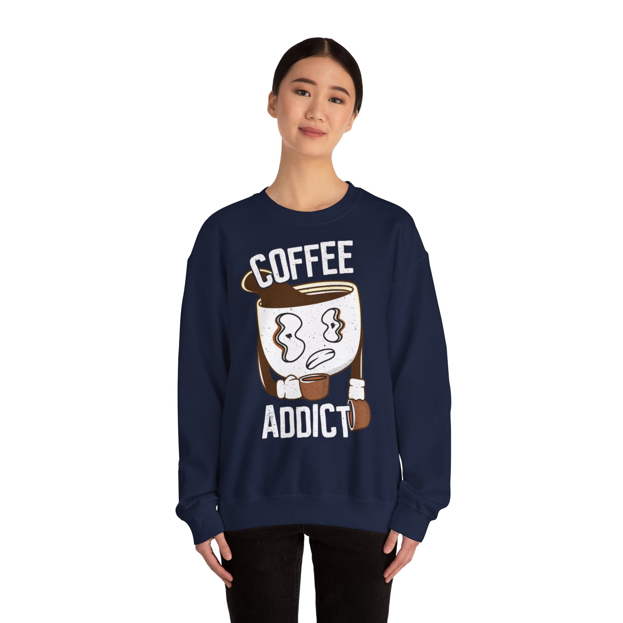 50/50 cotton-polyester Coffee Addict Unisex Sweatshirt - ZemaStyle