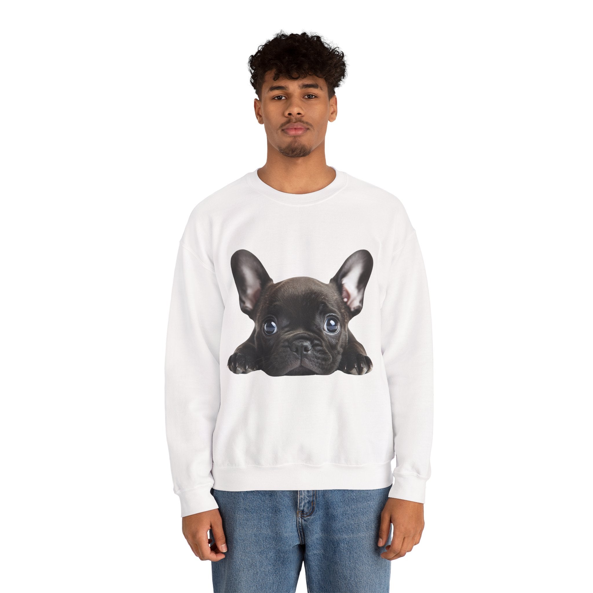 50/50 Cotton-Polyester Unisex French Bulldog Sweatshirt - ZemaStyle
