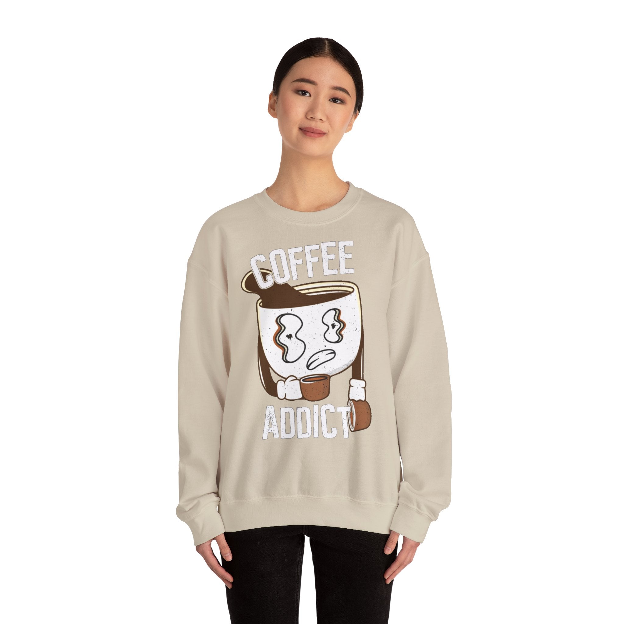 50/50 cotton-polyester Coffee Addict Unisex Sweatshirt - ZemaStyle