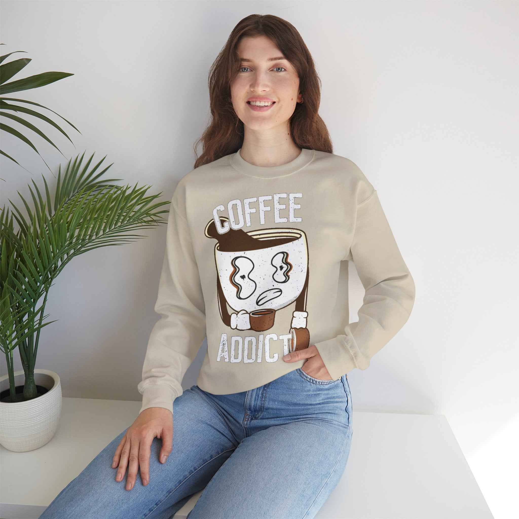50/50 cotton-polyester Coffee Addict Unisex Sweatshirt