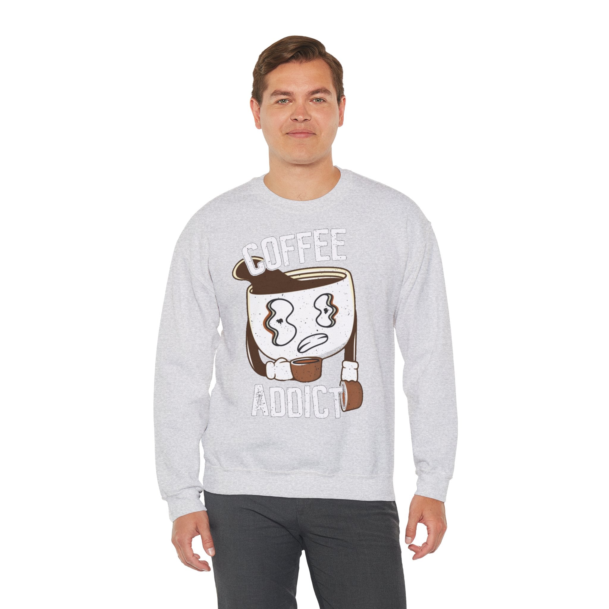 50/50 cotton-polyester Coffee Addict Unisex Sweatshirt - ZemaStyle