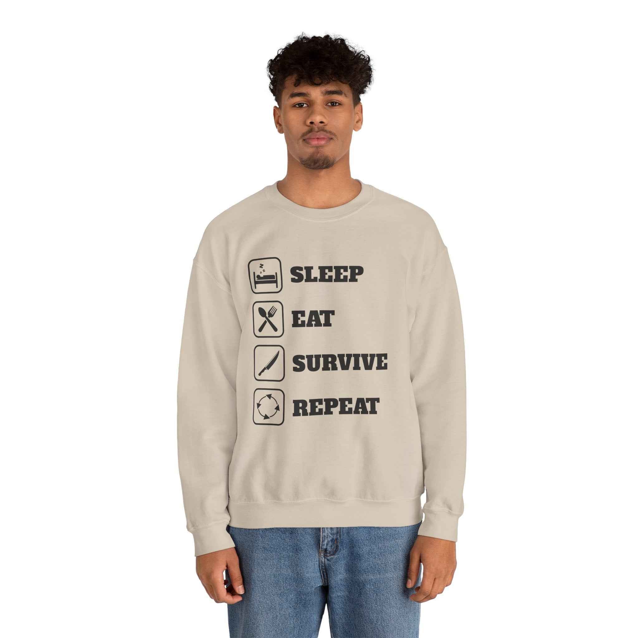 50/50 cotton-polyester SleepEatSurviveRepeat Unisex Sweatshirt