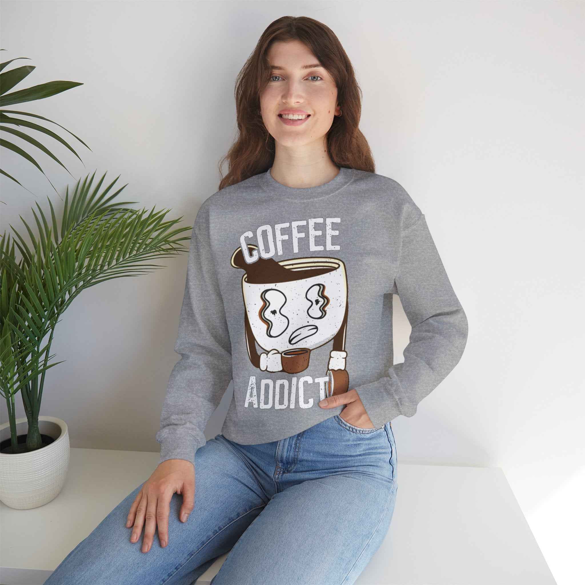 50/50 cotton-polyester Coffee Addict Unisex Sweatshirt