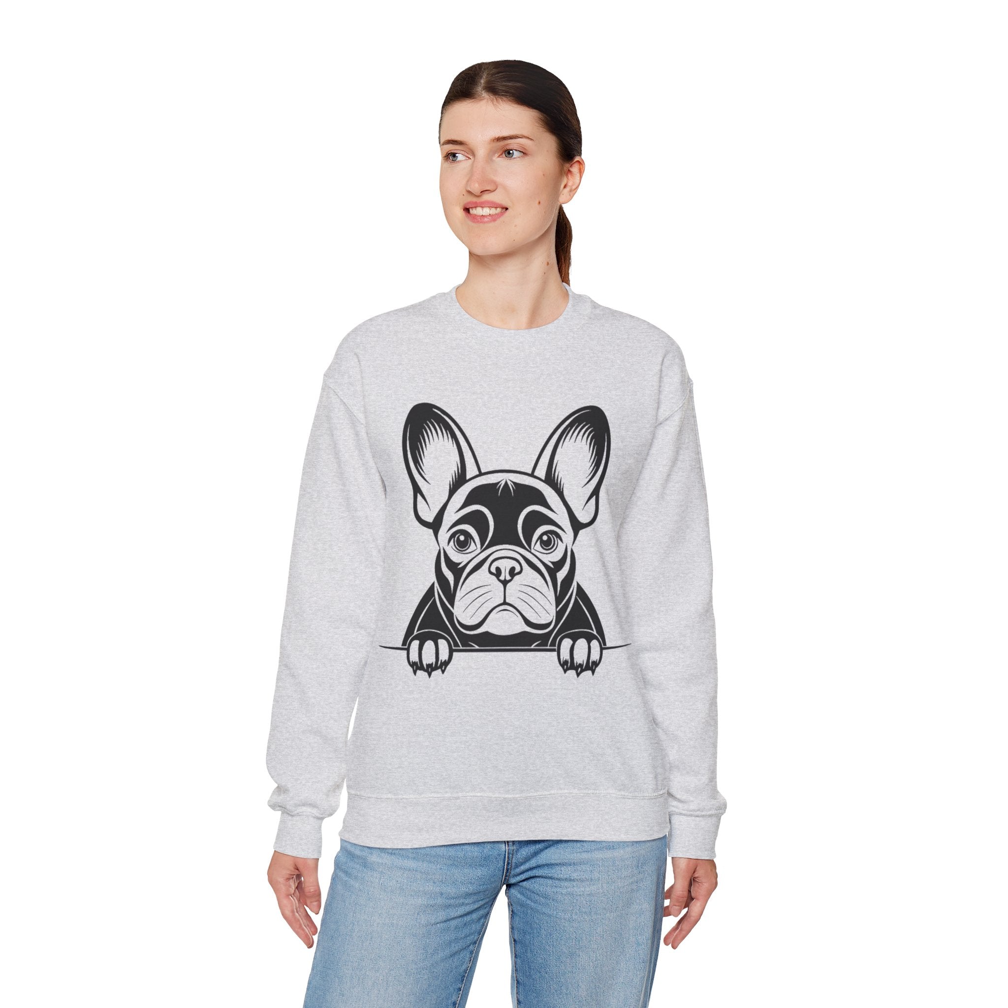 50/50 Cotton-Polyester French Bulldog Unisex Sweatshirt - ZemaStyle
