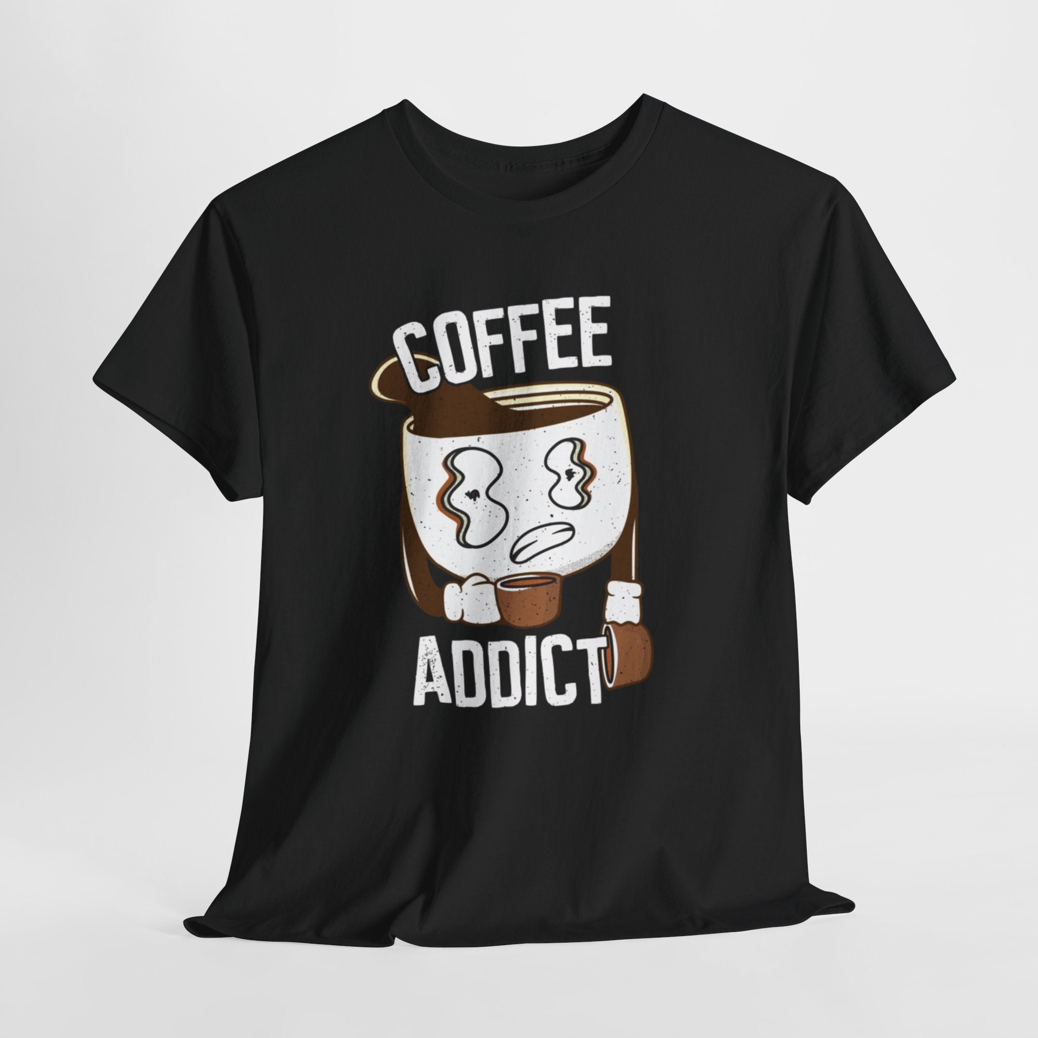 100% Cotton Coffee Addict t-shirt - ZemaStyle