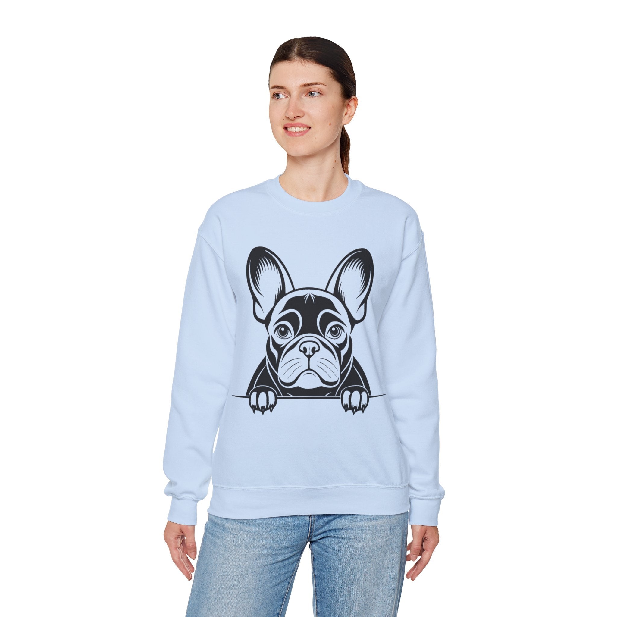 50/50 Cotton-Polyester French Bulldog Unisex Sweatshirt - ZemaStyle