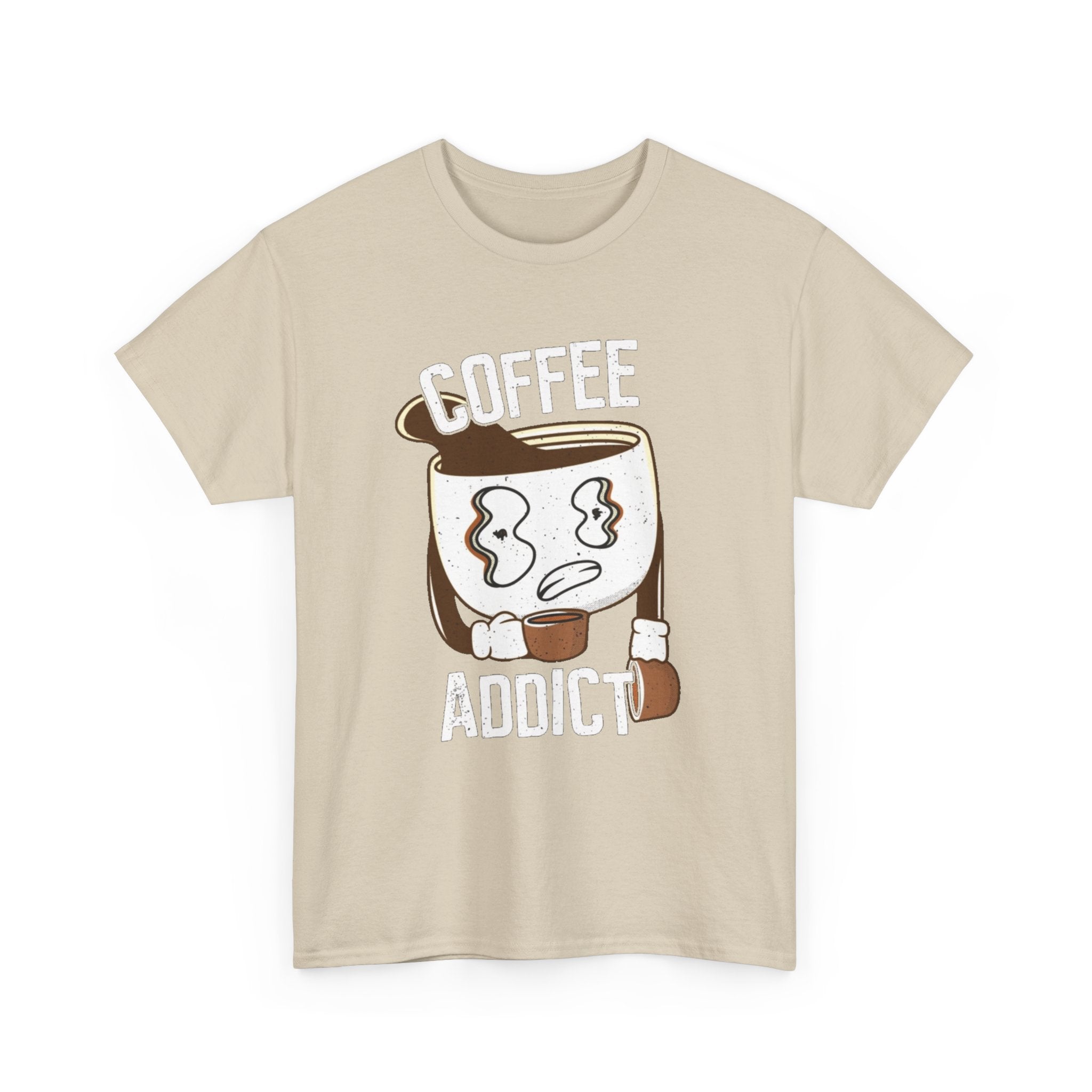 100% Cotton Coffee Addict t-shirt - ZemaStyle