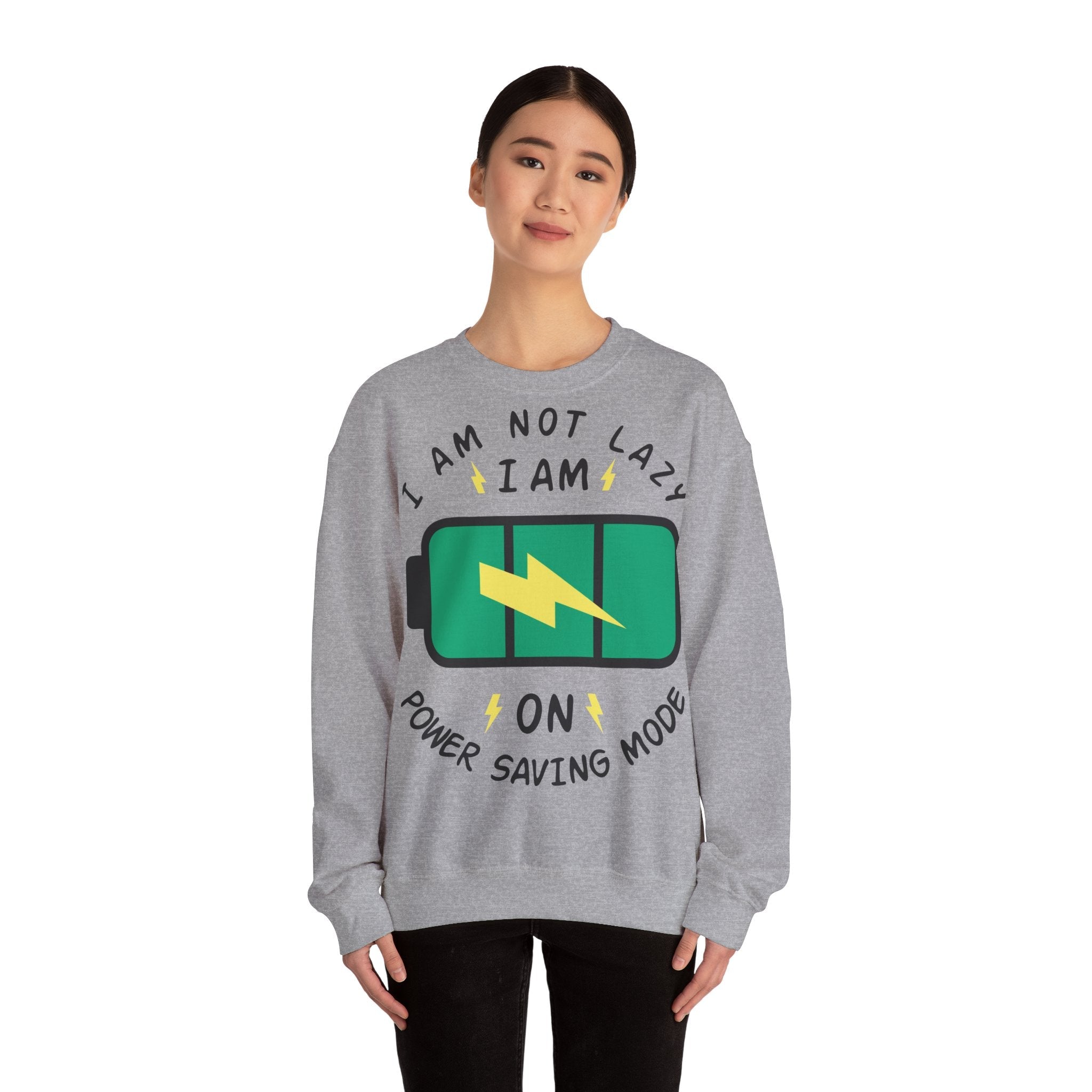 50/50 cotton-polyester Power Saving Mode Unisex Sweatshirt - ZemaStyle