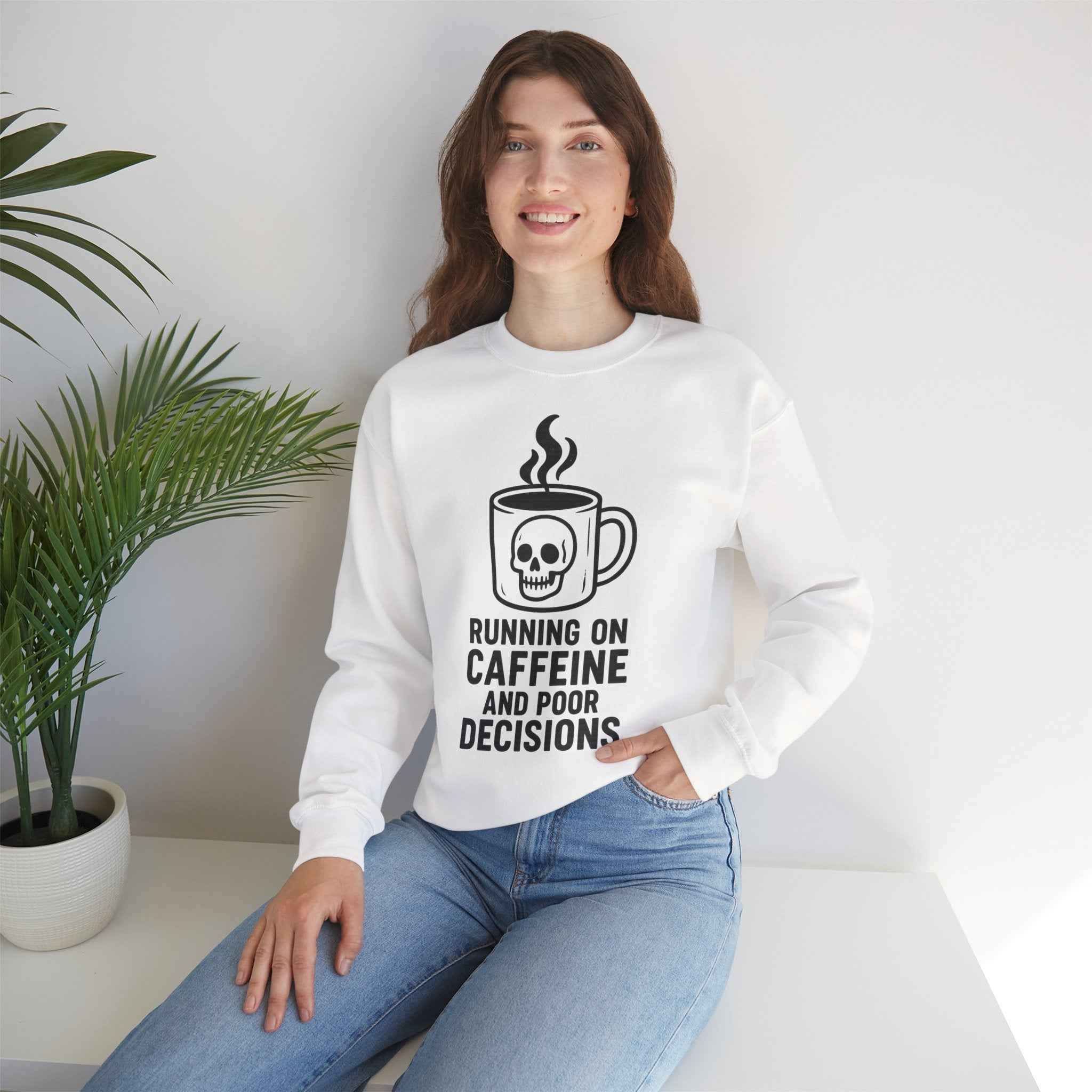 50/50 cotton-polyester fabric Unisex Poor Decisions Sweatshirt