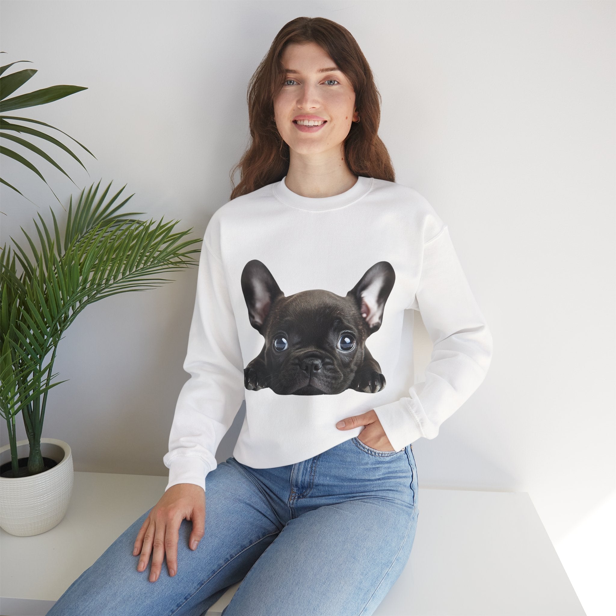 50/50 Cotton-Polyester Unisex French Bulldog Sweatshirt - ZemaStyle