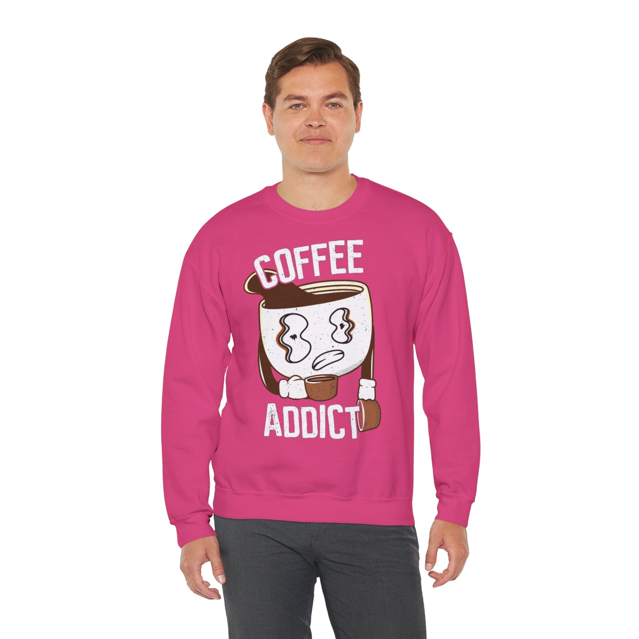 50/50 cotton-polyester Coffee Addict Unisex Sweatshirt - ZemaStyle
