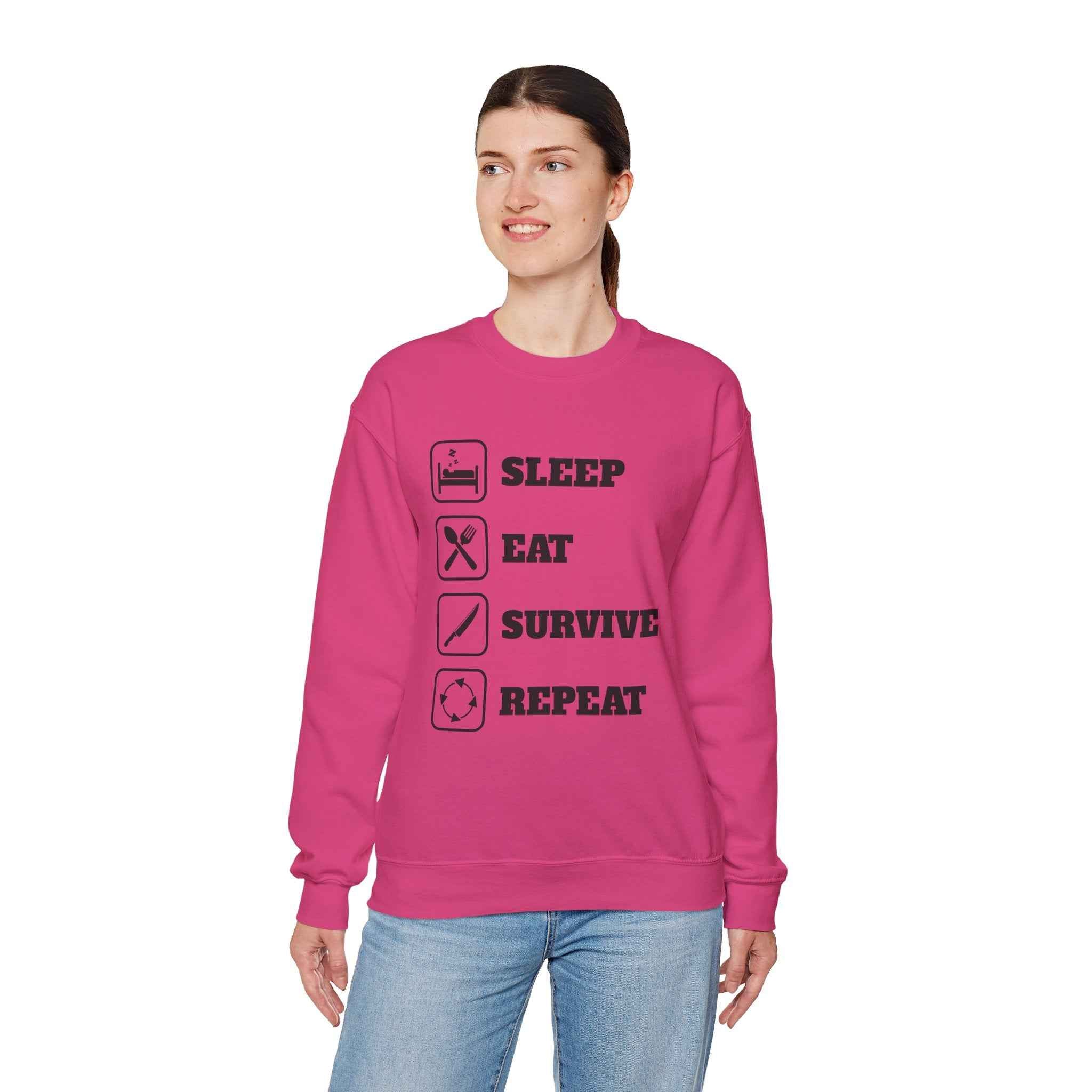 50/50 cotton-polyester SleepEatSurviveRepeat Unisex Sweatshirt