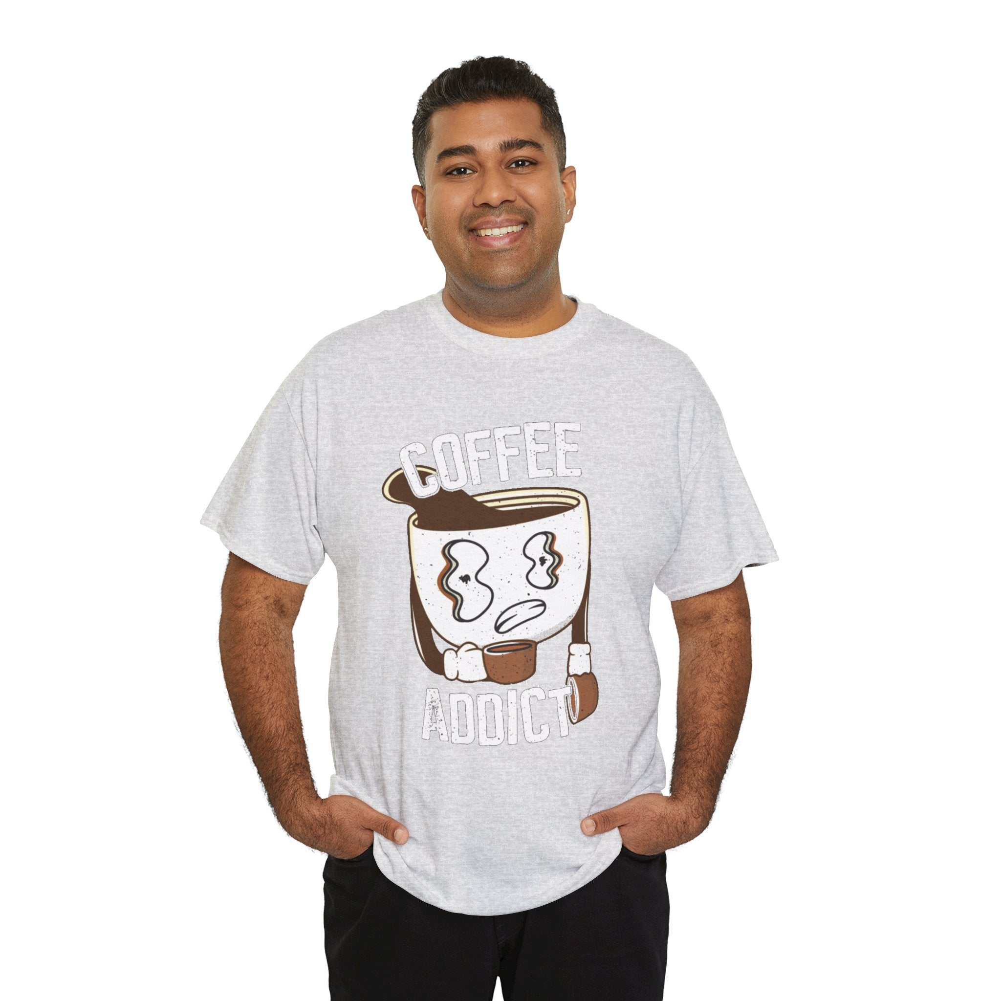 100% Cotton Coffee Addict t-shirt - ZemaStyle