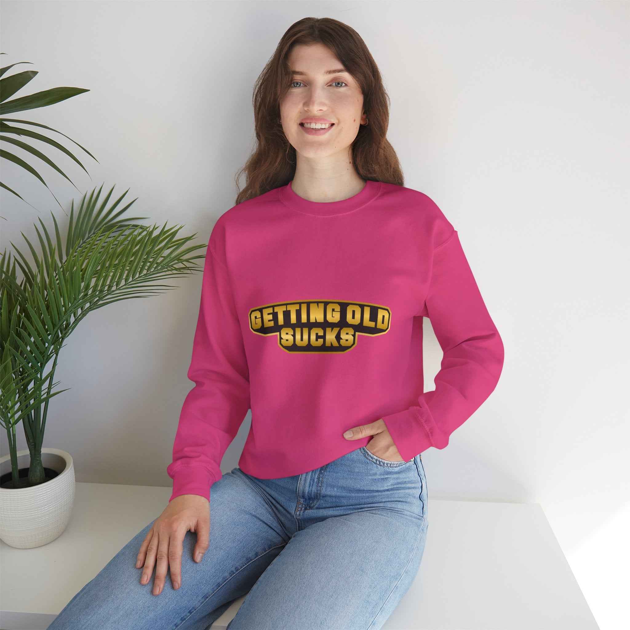 50/50 cotton-polyester Getting Old Sucks Unisex Sweatshirt