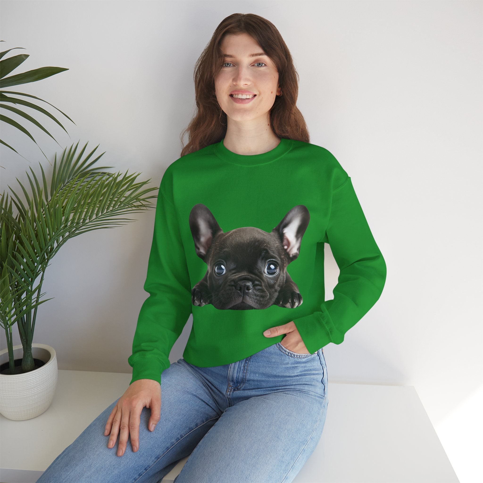 50/50 Cotton-Polyester Unisex French Bulldog Sweatshirt - ZemaStyle