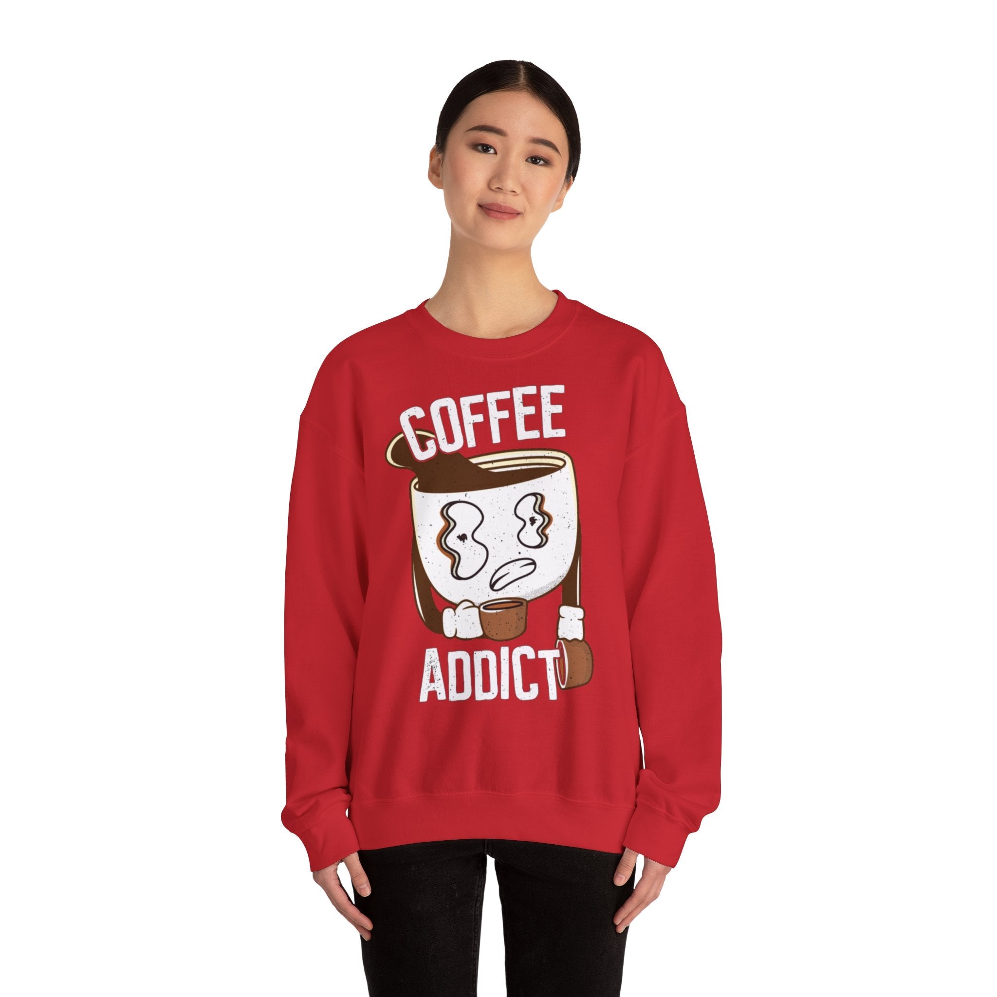 50/50 cotton-polyester Coffee Addict Unisex Sweatshirt - ZemaStyle