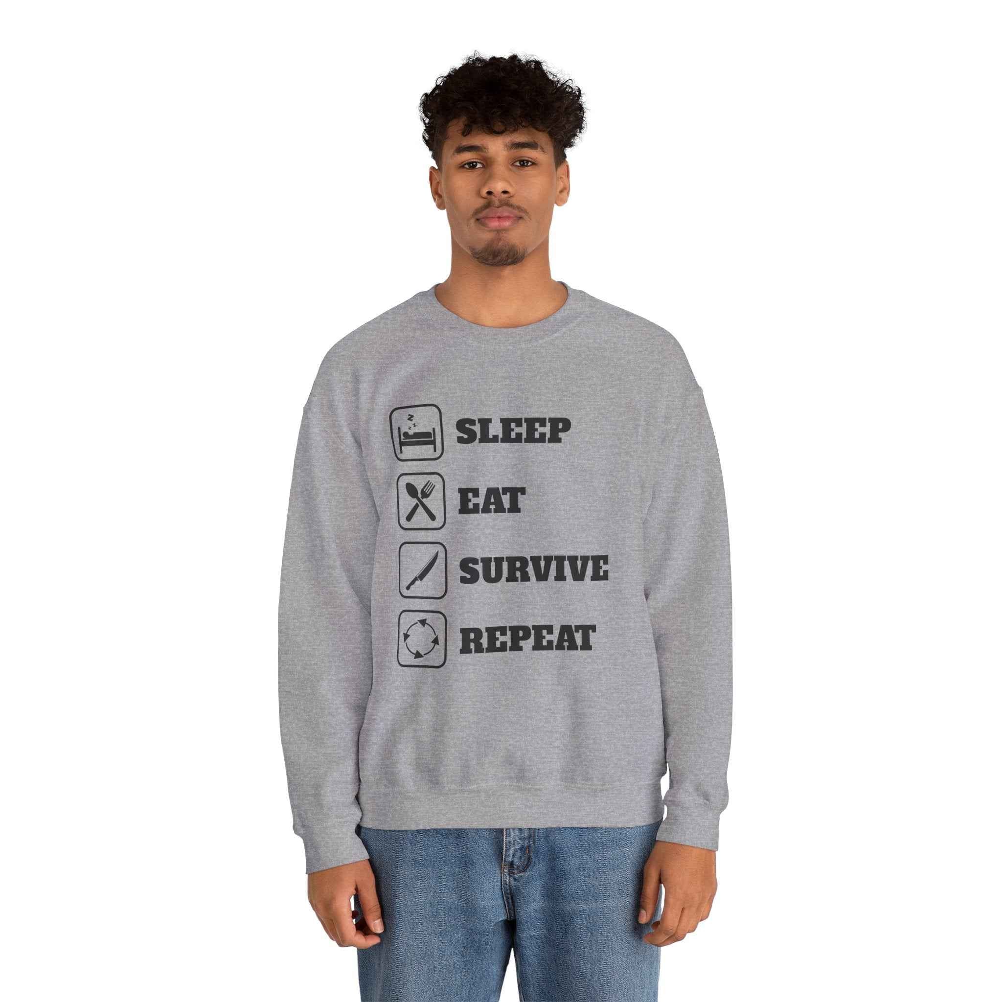 50/50 cotton-polyester SleepEatSurviveRepeat Unisex Sweatshirt