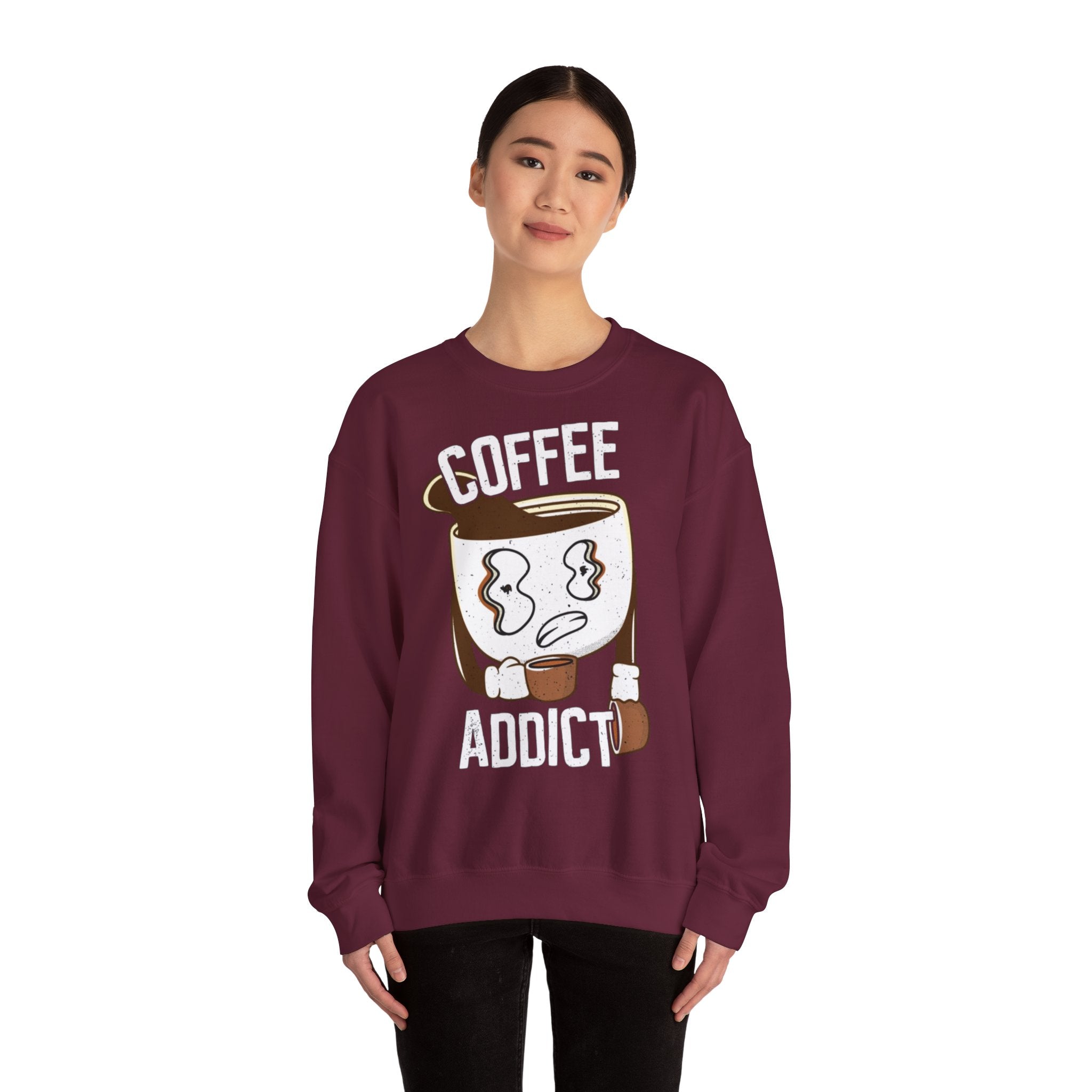 50/50 cotton-polyester Coffee Addict Unisex Sweatshirt - ZemaStyle