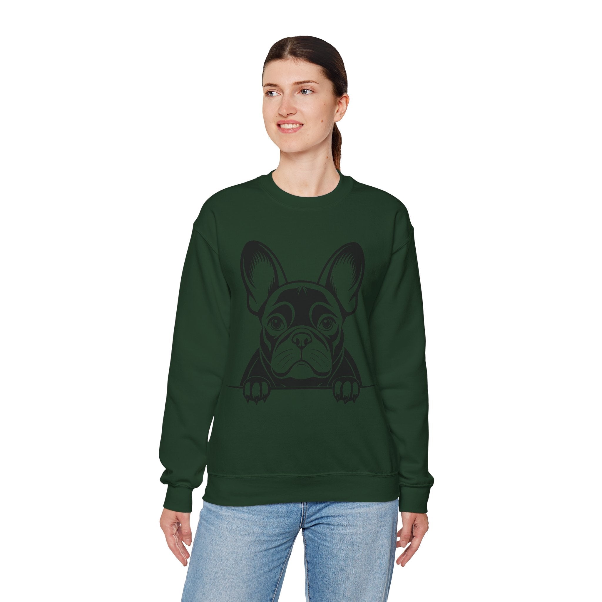50/50 Cotton-Polyester French Bulldog Unisex Sweatshirt - ZemaStyle
