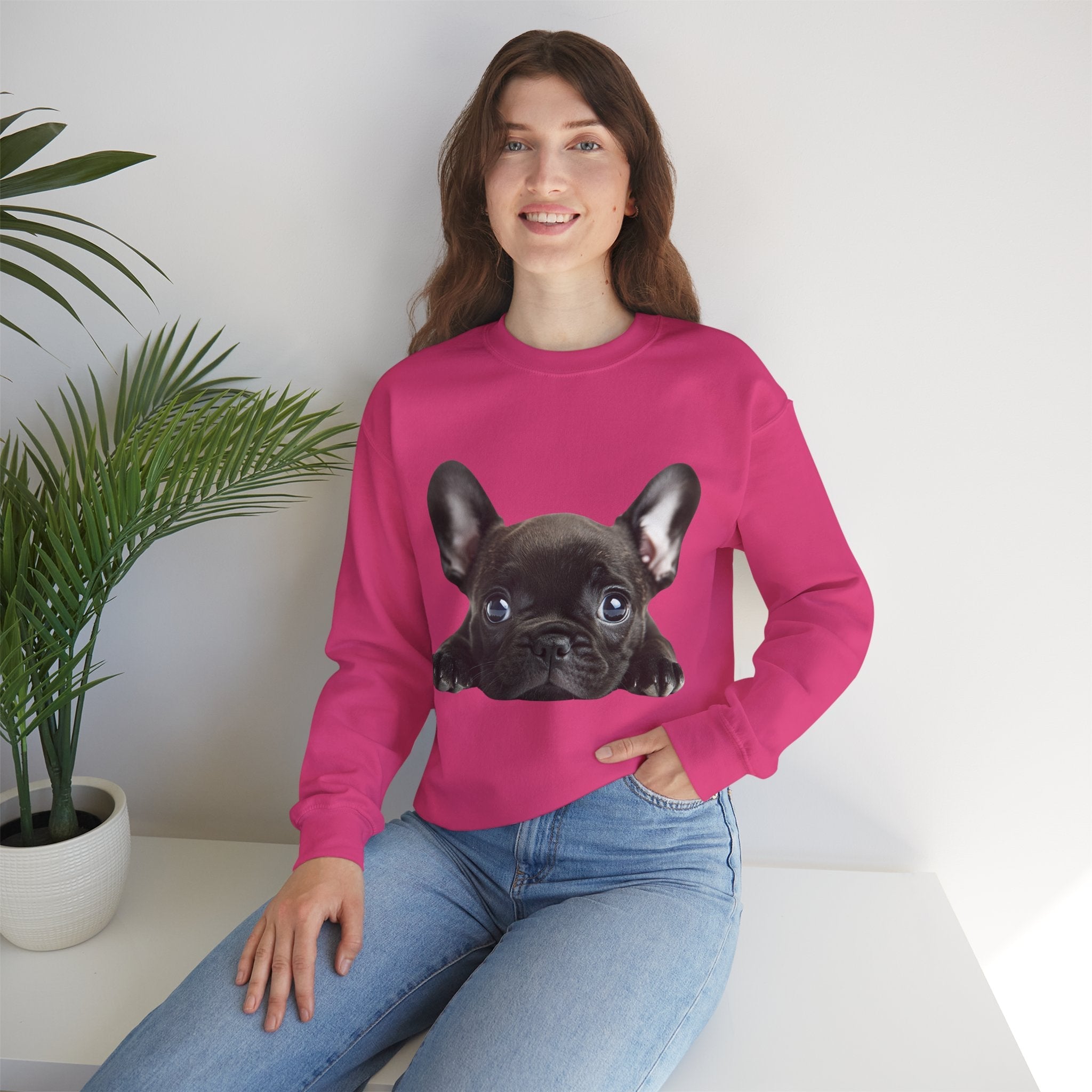 50/50 Cotton-Polyester Unisex French Bulldog Sweatshirt - ZemaStyle