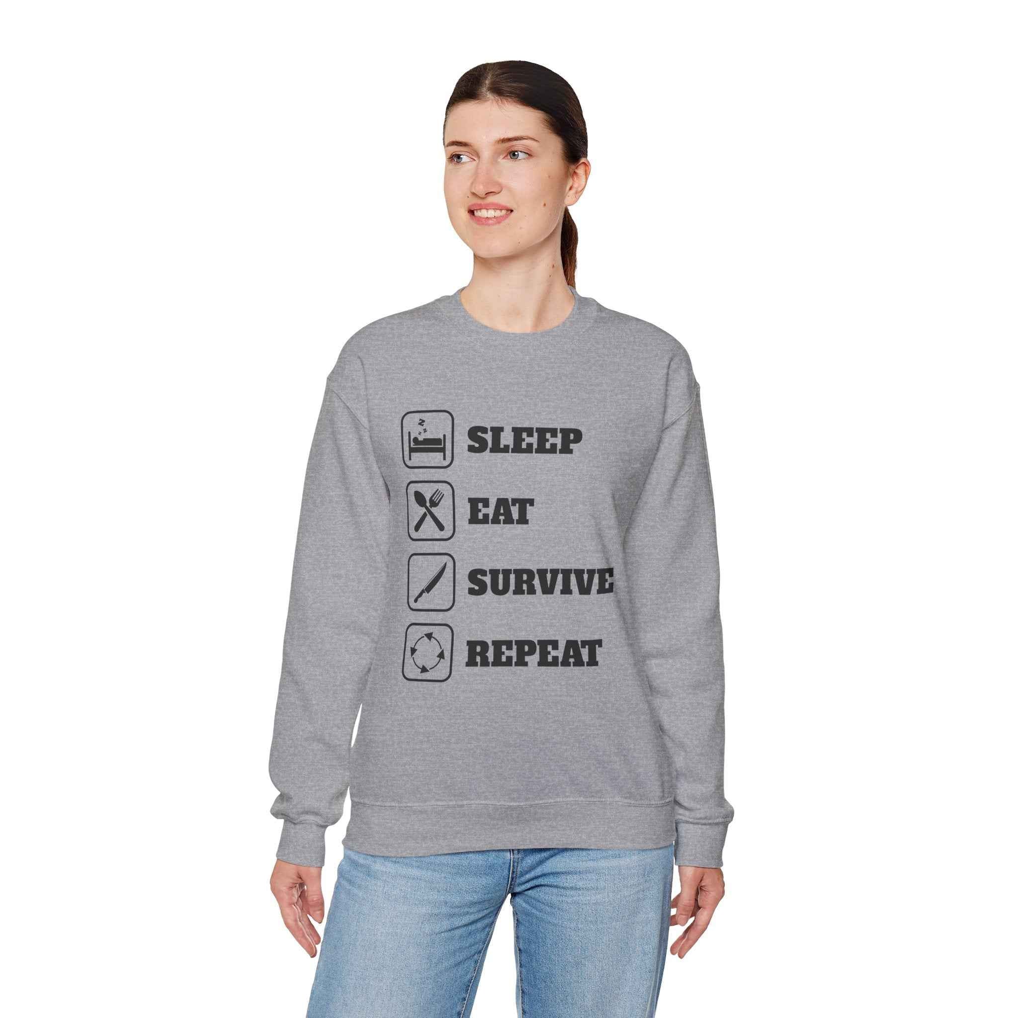 50/50 cotton-polyester SleepEatSurviveRepeat Unisex Sweatshirt