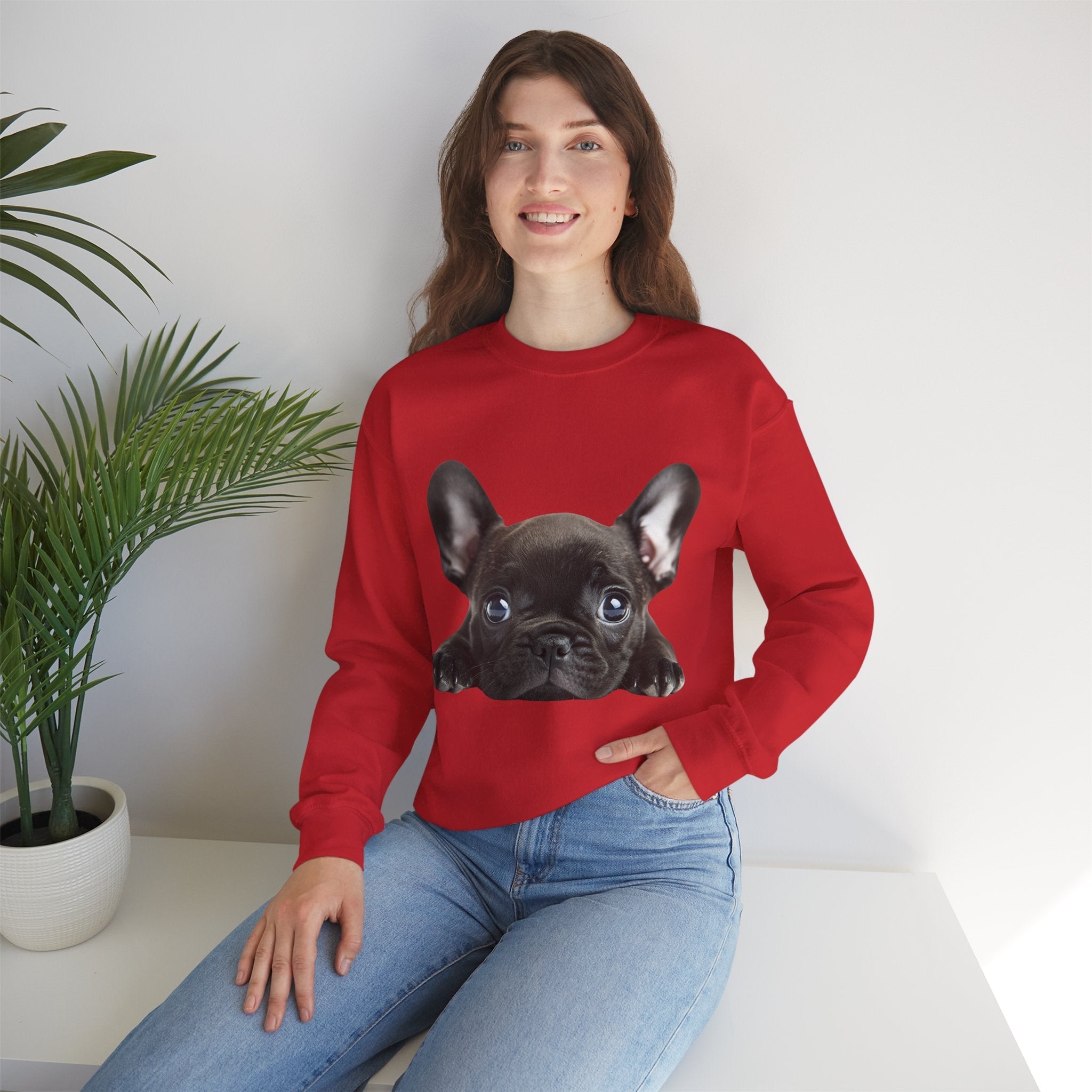 50/50 Cotton-Polyester Unisex French Bulldog Sweatshirt - ZemaStyle
