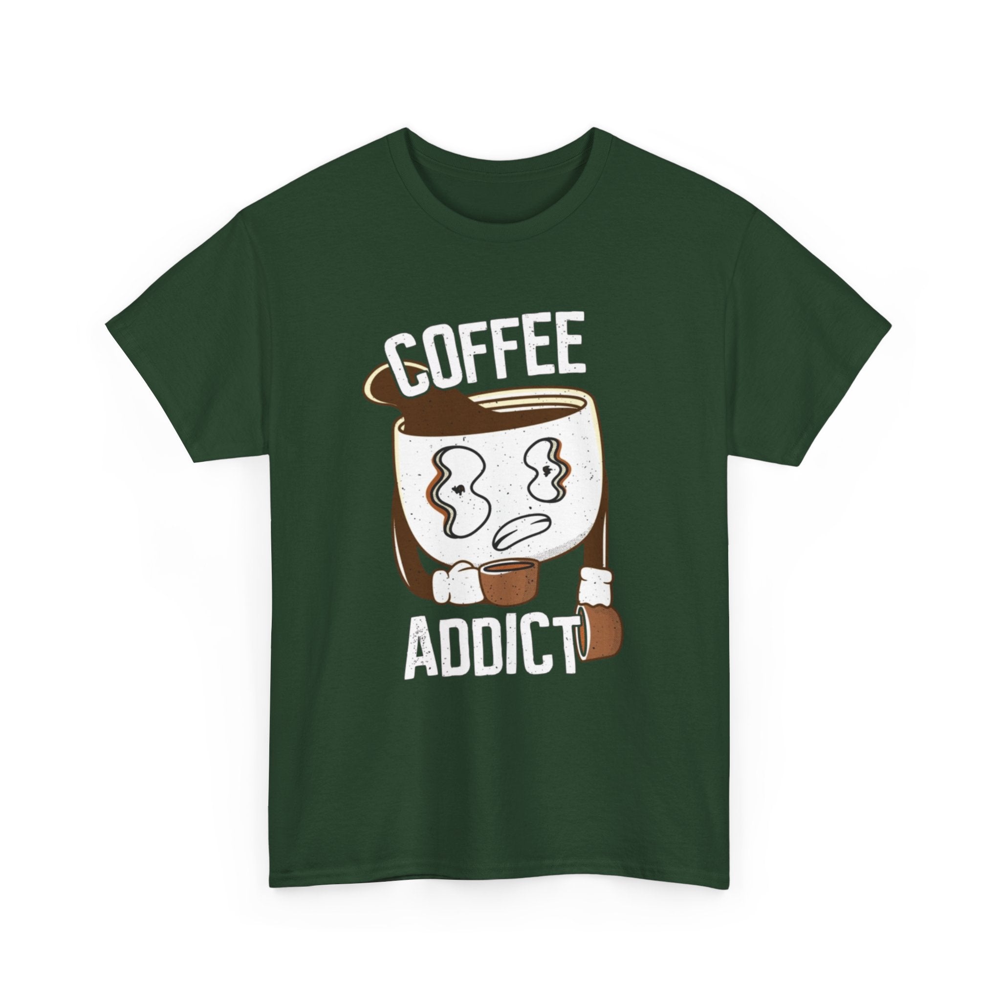100% Cotton Coffee Addict t-shirt - ZemaStyle