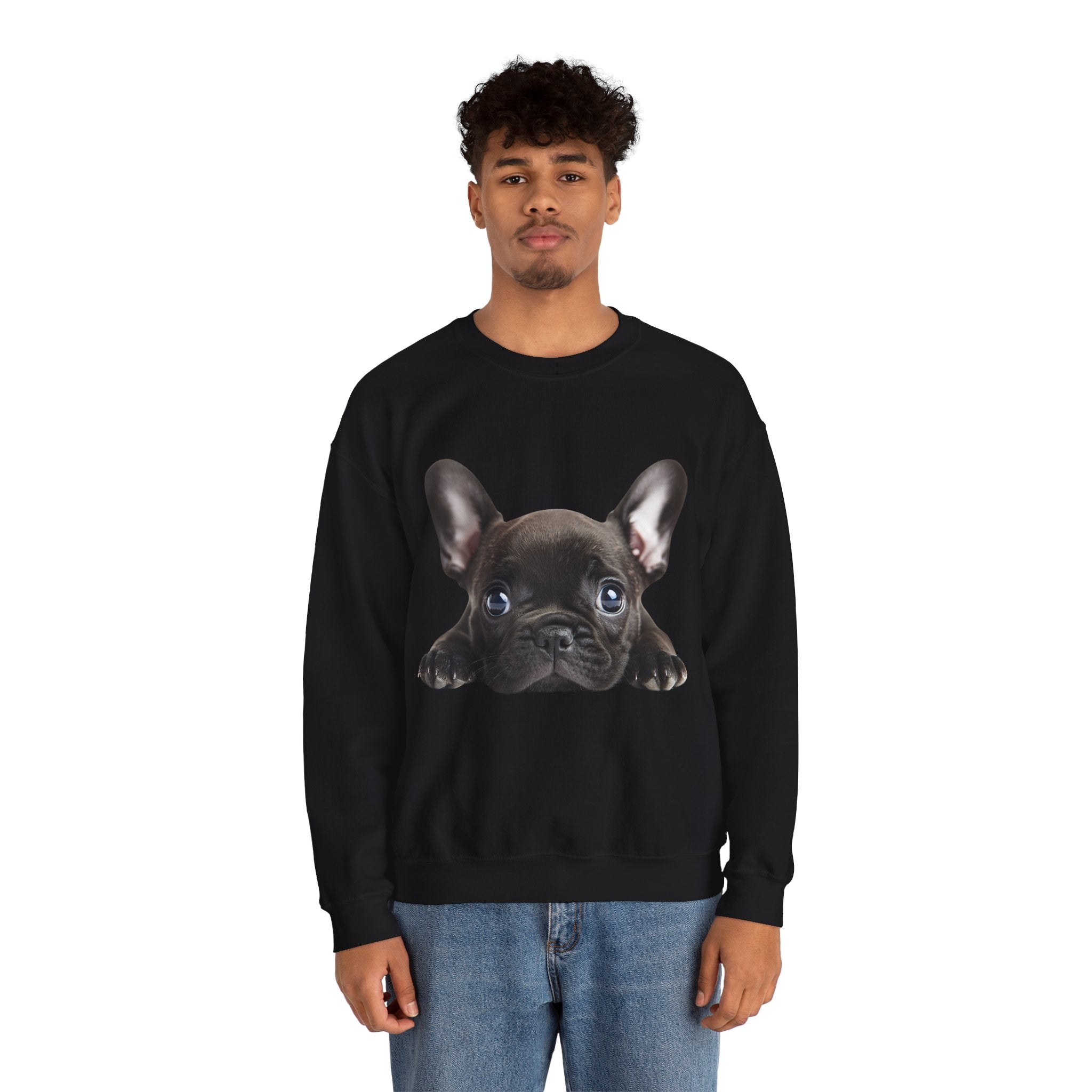 50/50 Cotton-Polyester Unisex French Bulldog Sweatshirt - ZemaStyle