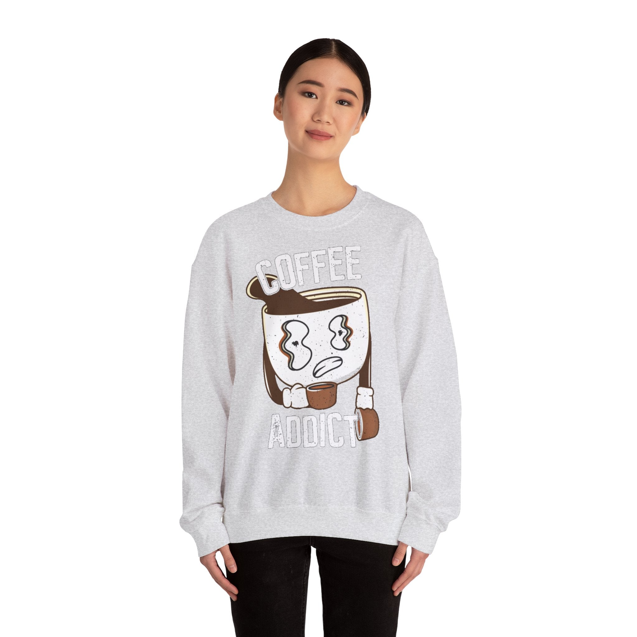 50/50 cotton-polyester Coffee Addict Unisex Sweatshirt - ZemaStyle