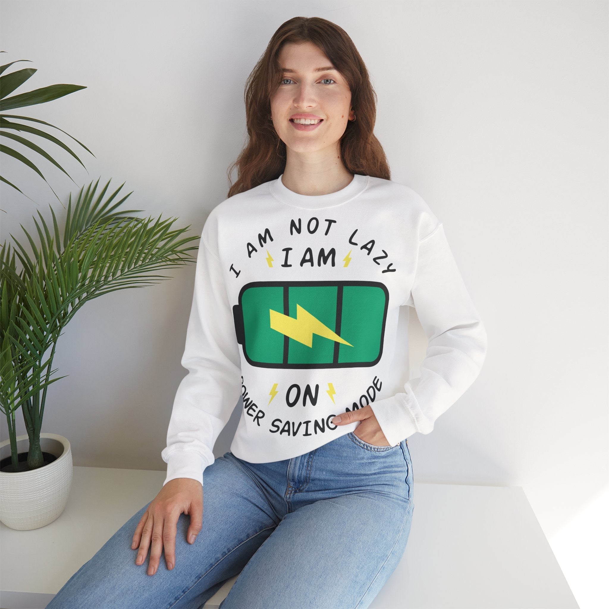 50/50 cotton-polyester Power Saving Mode Unisex Sweatshirt - ZemaStyle