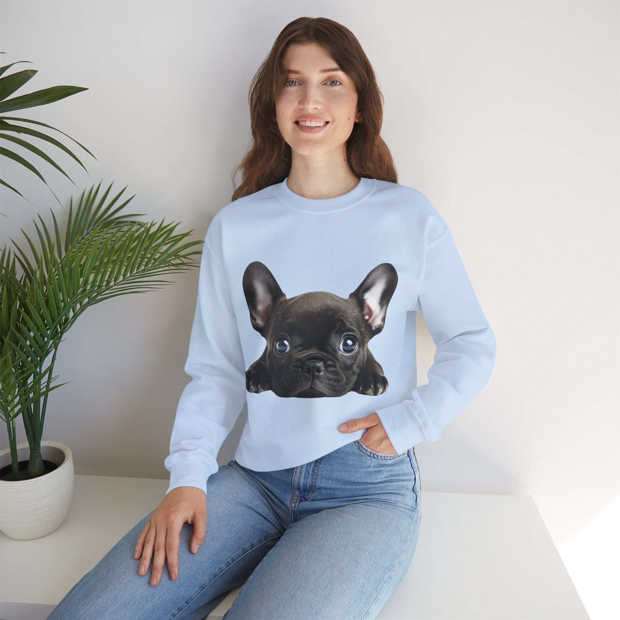 50/50 Cotton-Polyester Unisex French Bulldog Sweatshirt - ZemaStyle