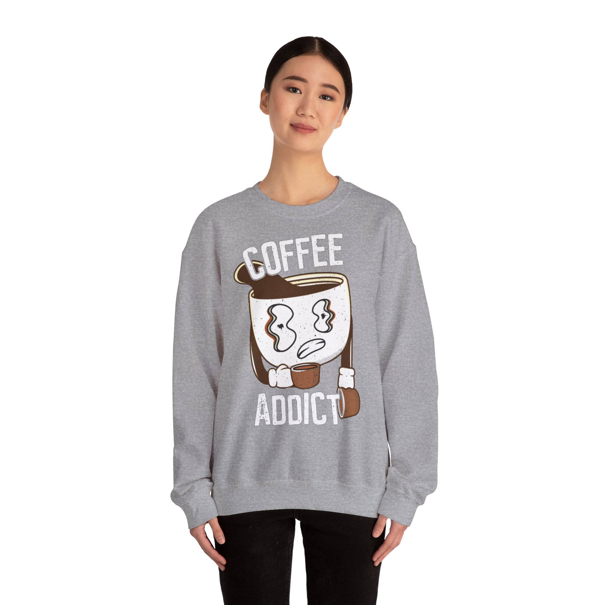 50/50 cotton-polyester Coffee Addict Unisex Sweatshirt - ZemaStyle